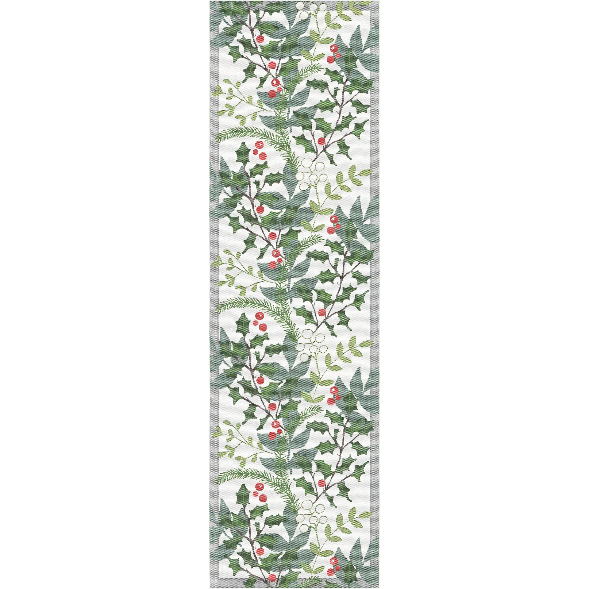 Caminho de mesa Julia 35x120 cm, Branco-verde Ekelund Linneväveri