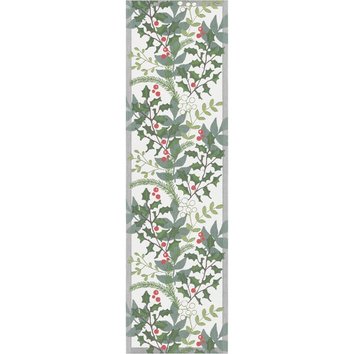 Caminho de mesa Julia 35x120 cm - Branco-verde - Ekelund Linneväveri