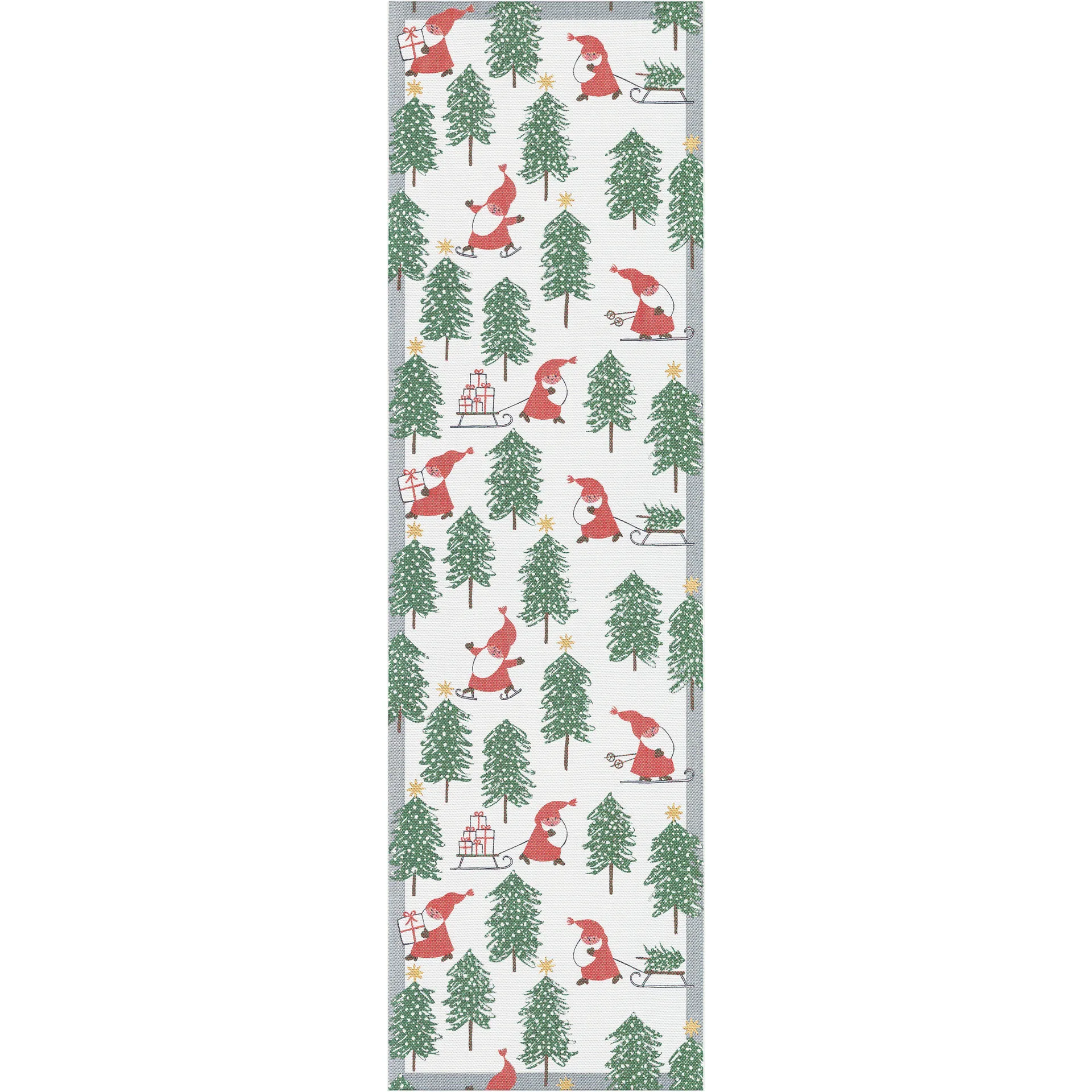 Caminho de mesa Natal 35x120 cm, Branco-verde-vermelho  Ekelund Linneväveri