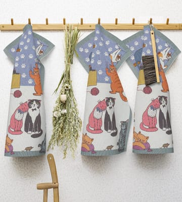 Cats Fun toalha de cozinha - 35x50 cm - Ekelund Linneväveri