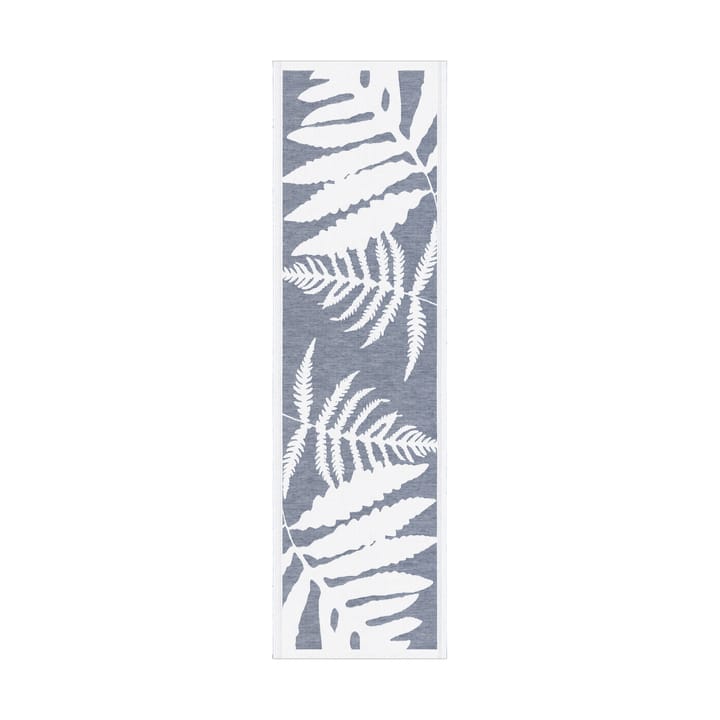 Corre-mesa Ormbunkar 35x120 cm - Azul-branco - Ekelund Linneväveri