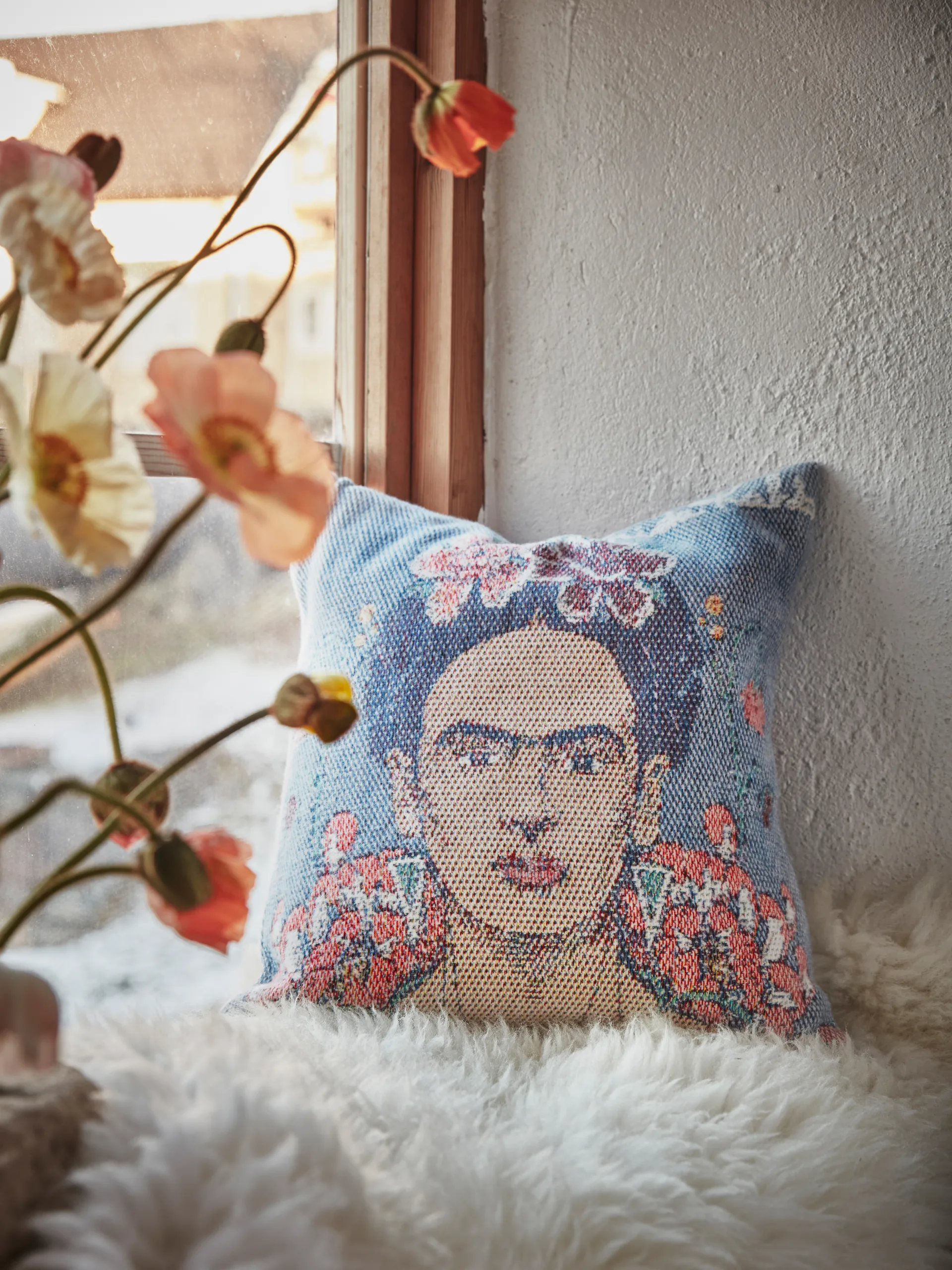 Fronha Frida Kahlo 40x40 cm, Vida Ekelund Linneväveri