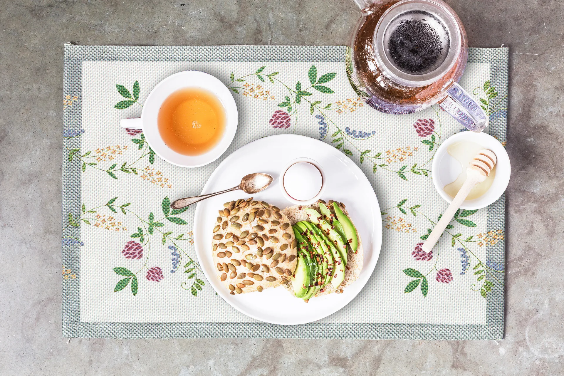 Individual de mesa Summer flowers, 35x48 cm Ekelund Linneväveri