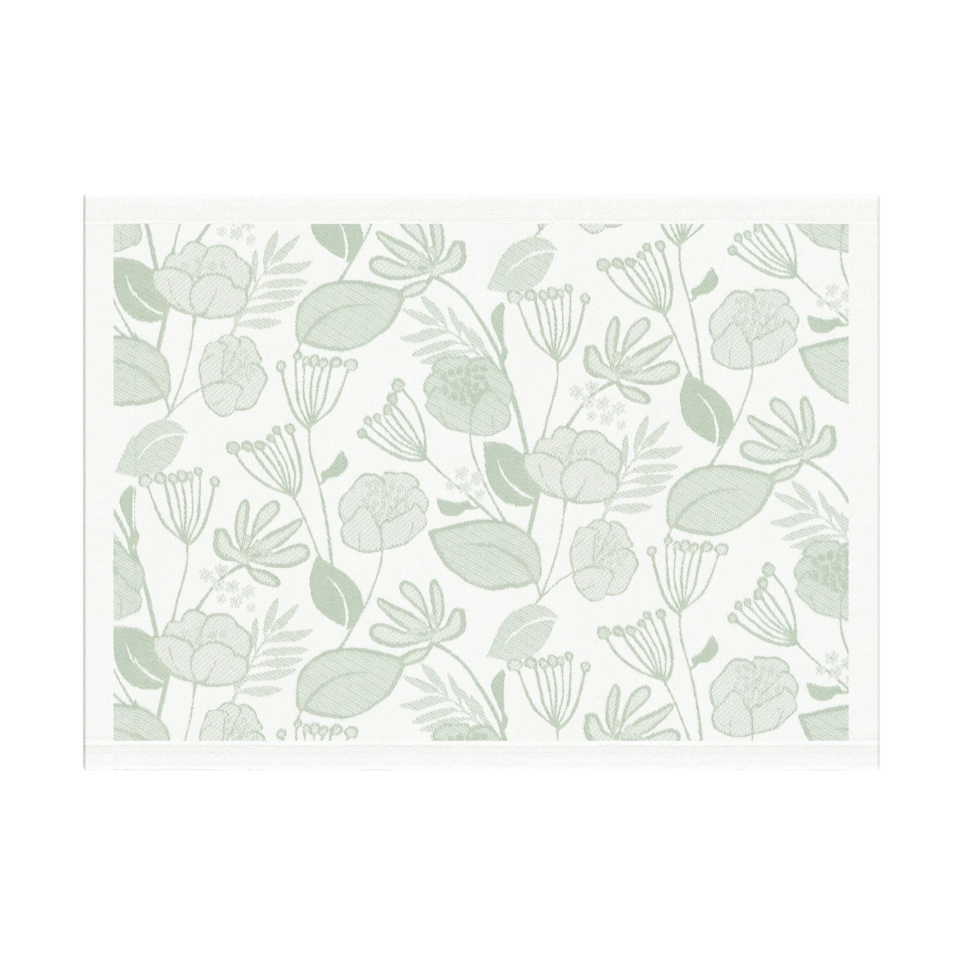 Individual Grönska 35x48 cm, Verde-branco Ekelund Linneväveri