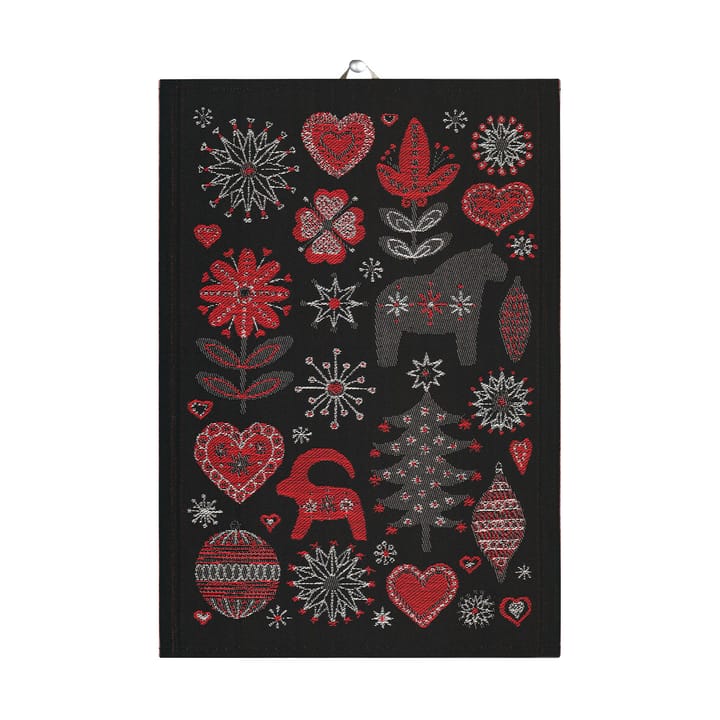 Julnatt pano de cozinha 35x50 cm - Preto - Ekelund Linneväveri