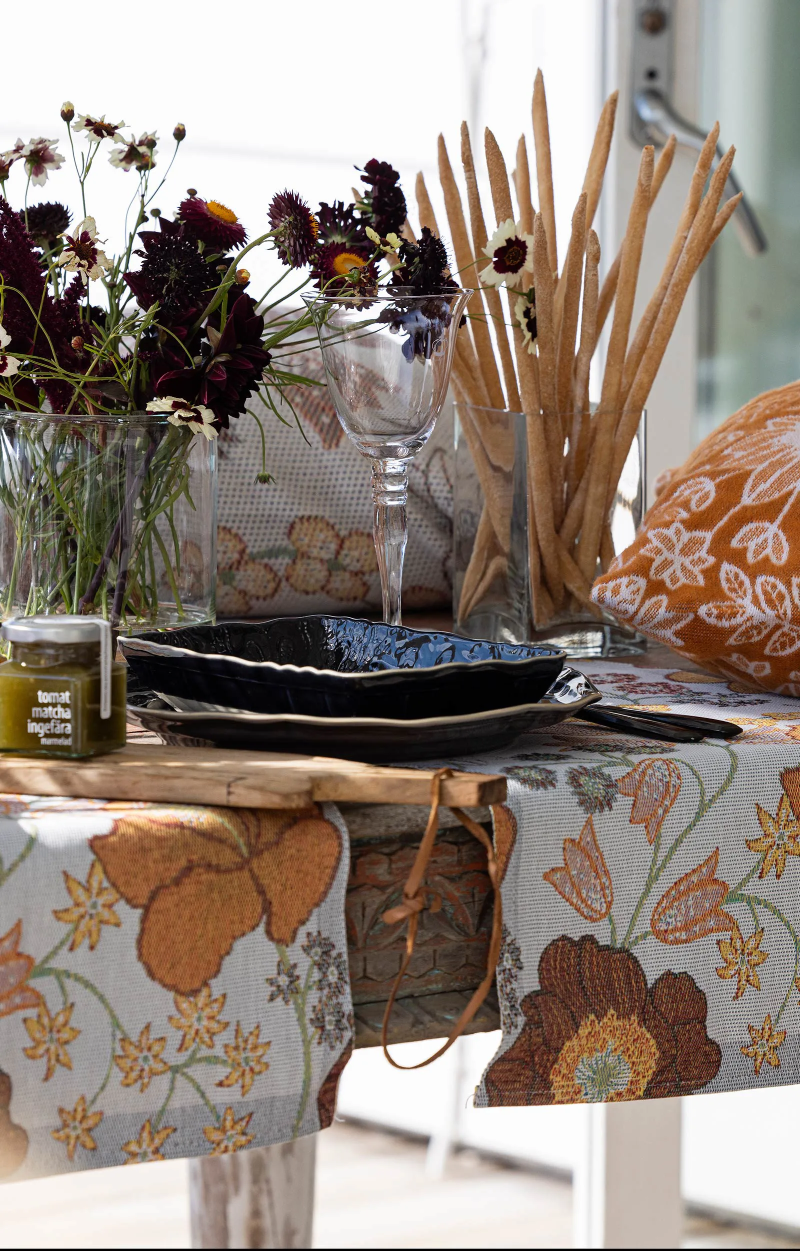 Kvällsblom pano de cozinha 35x50 cm, Multicolor Ekelund Linneväveri