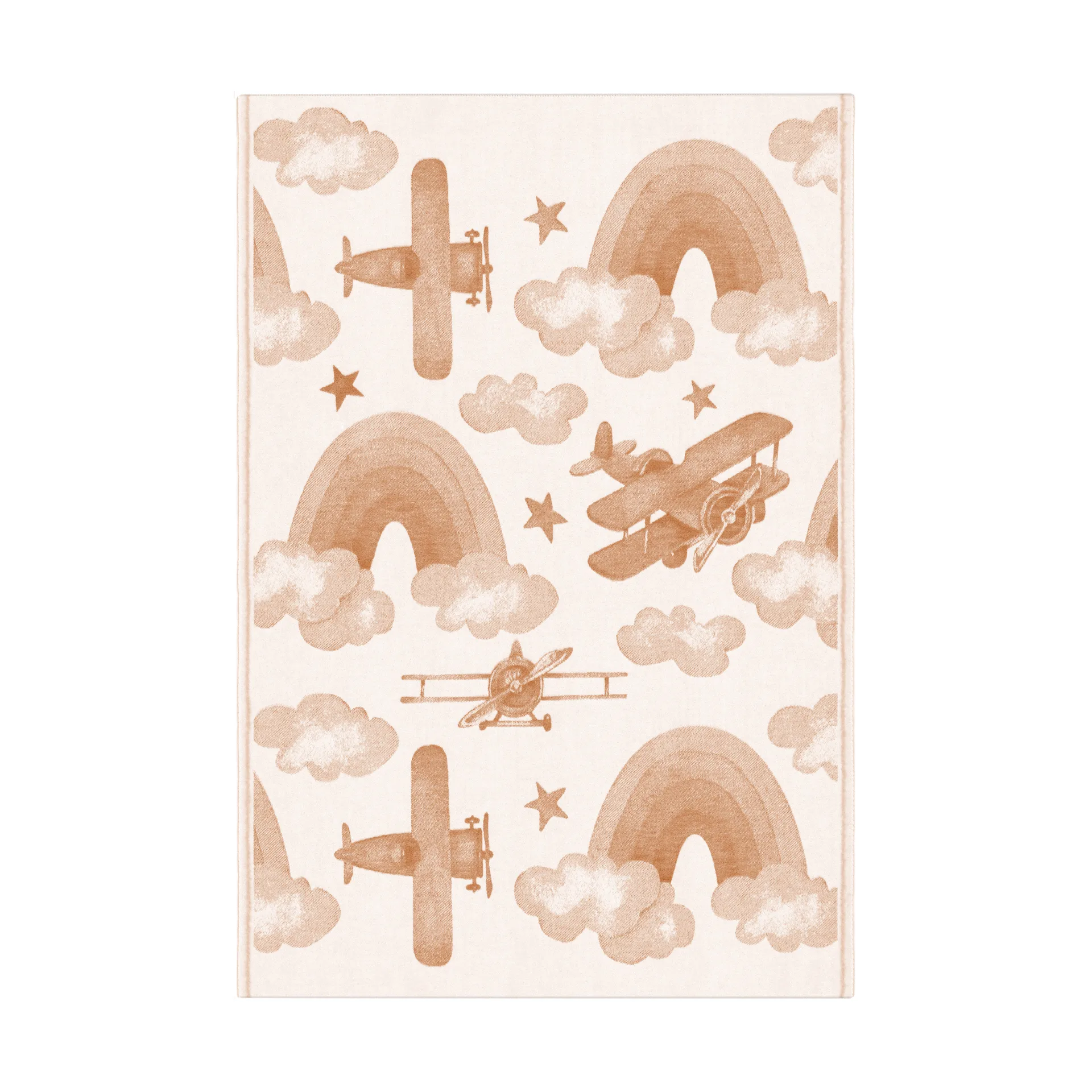 Manta para bebê Airplane 72x105 cm, Marrom Ekelund Linneväveri