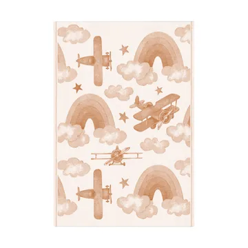 Manta para bebê Airplane 72x105 cm - Marrom - Ekelund Linneväveri