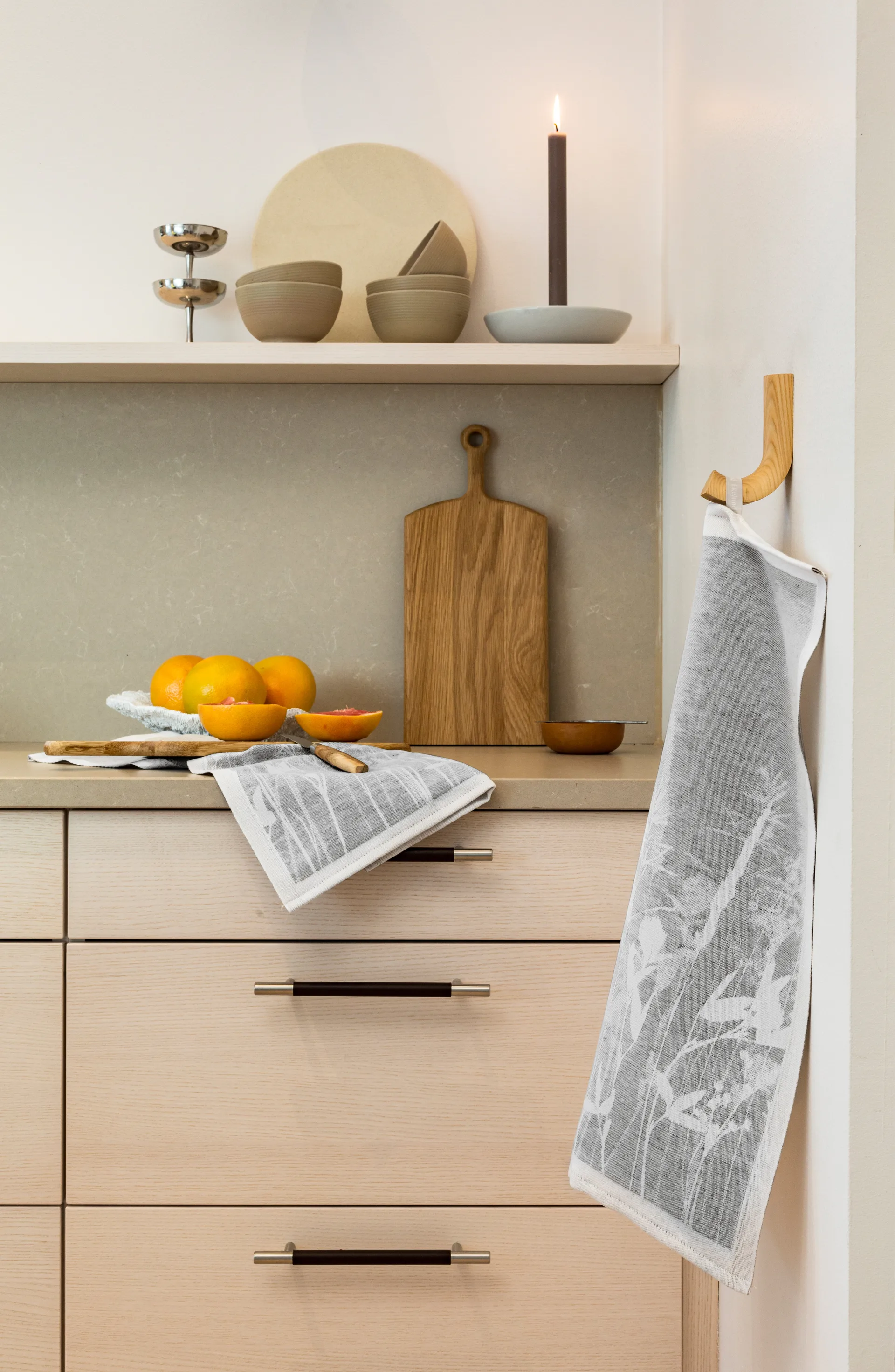 Pano de cozinha Airy 35x50 cm, cinza Ekelund Linneväveri