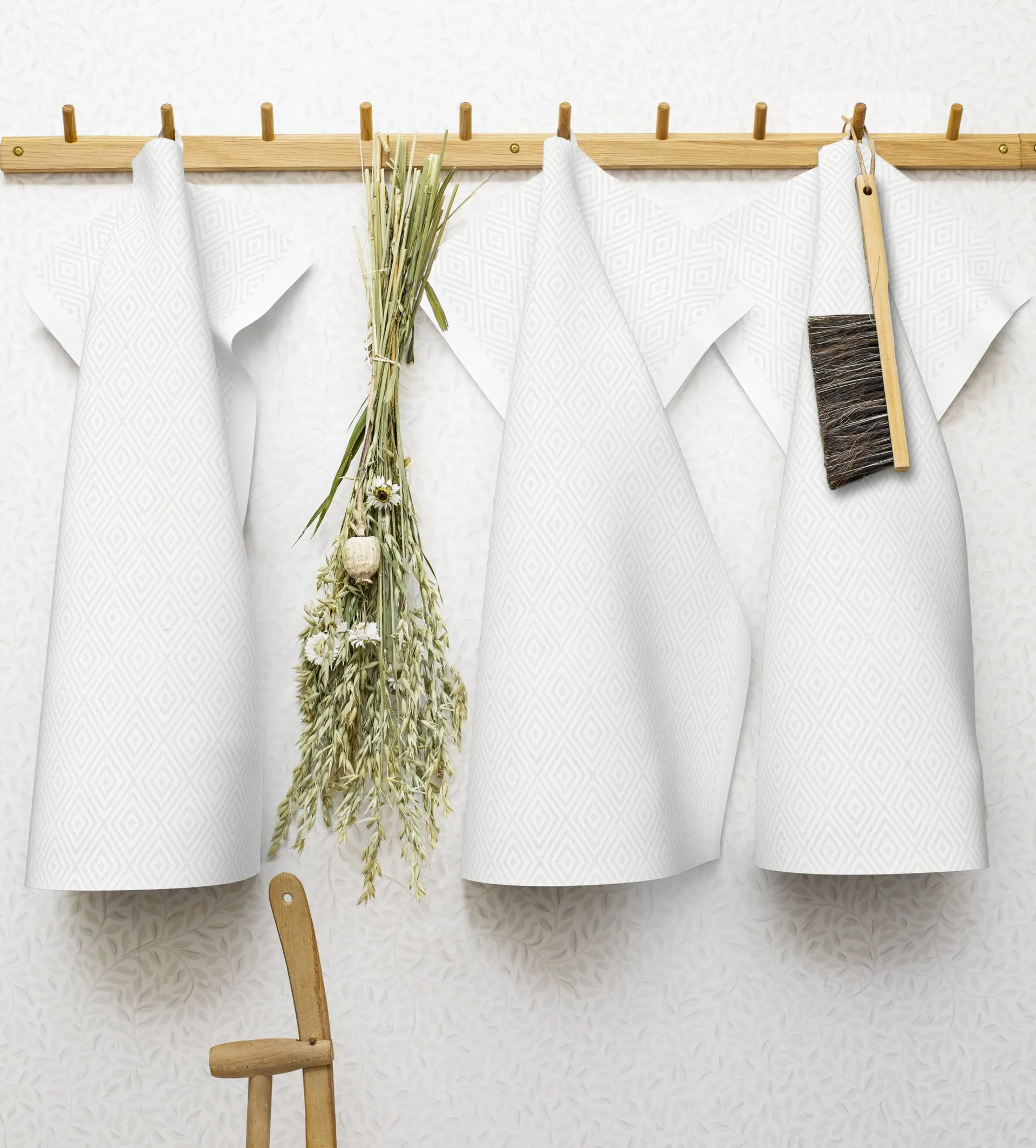 Pano de cozinha Gåsöga branqueada, 35x50 cm Ekelund Linneväveri