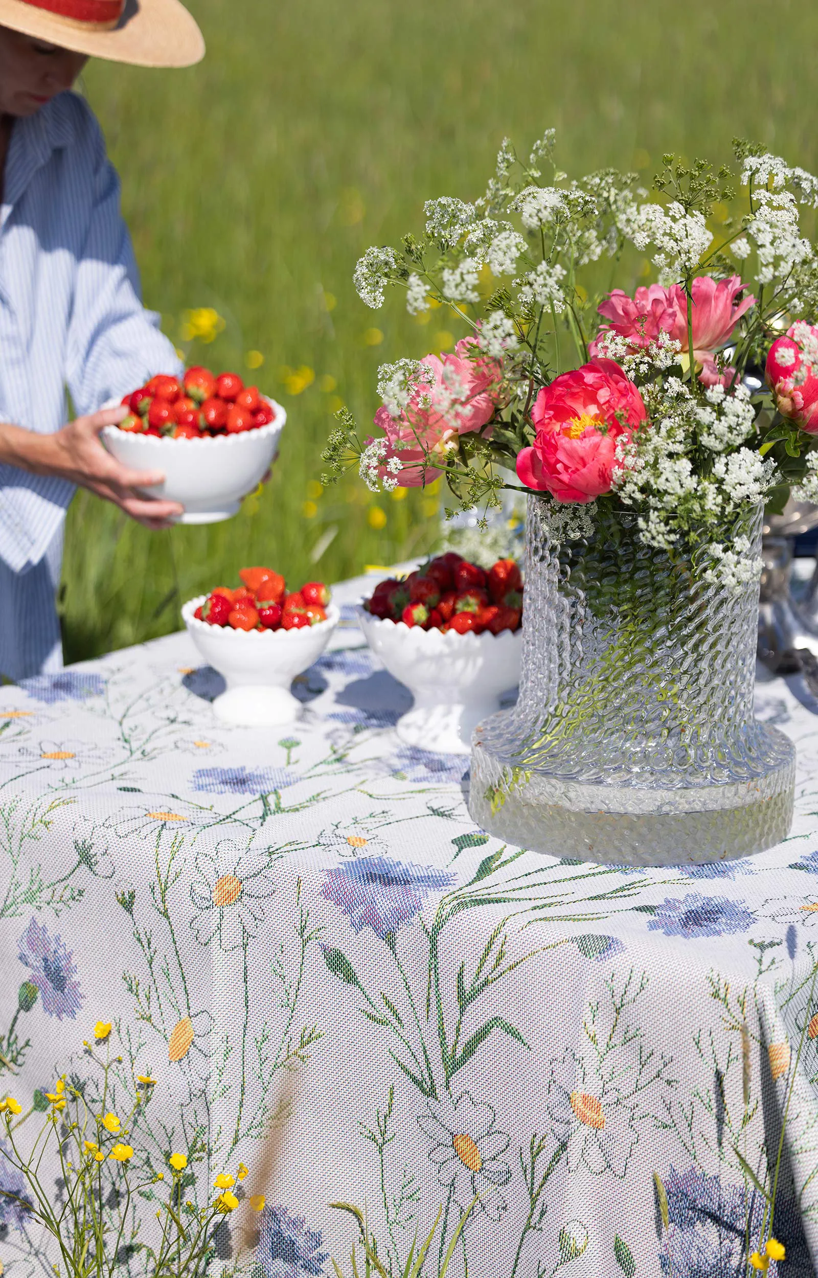 Sommar individual de mesa 35x48 cm, Multicolor Ekelund Linneväveri