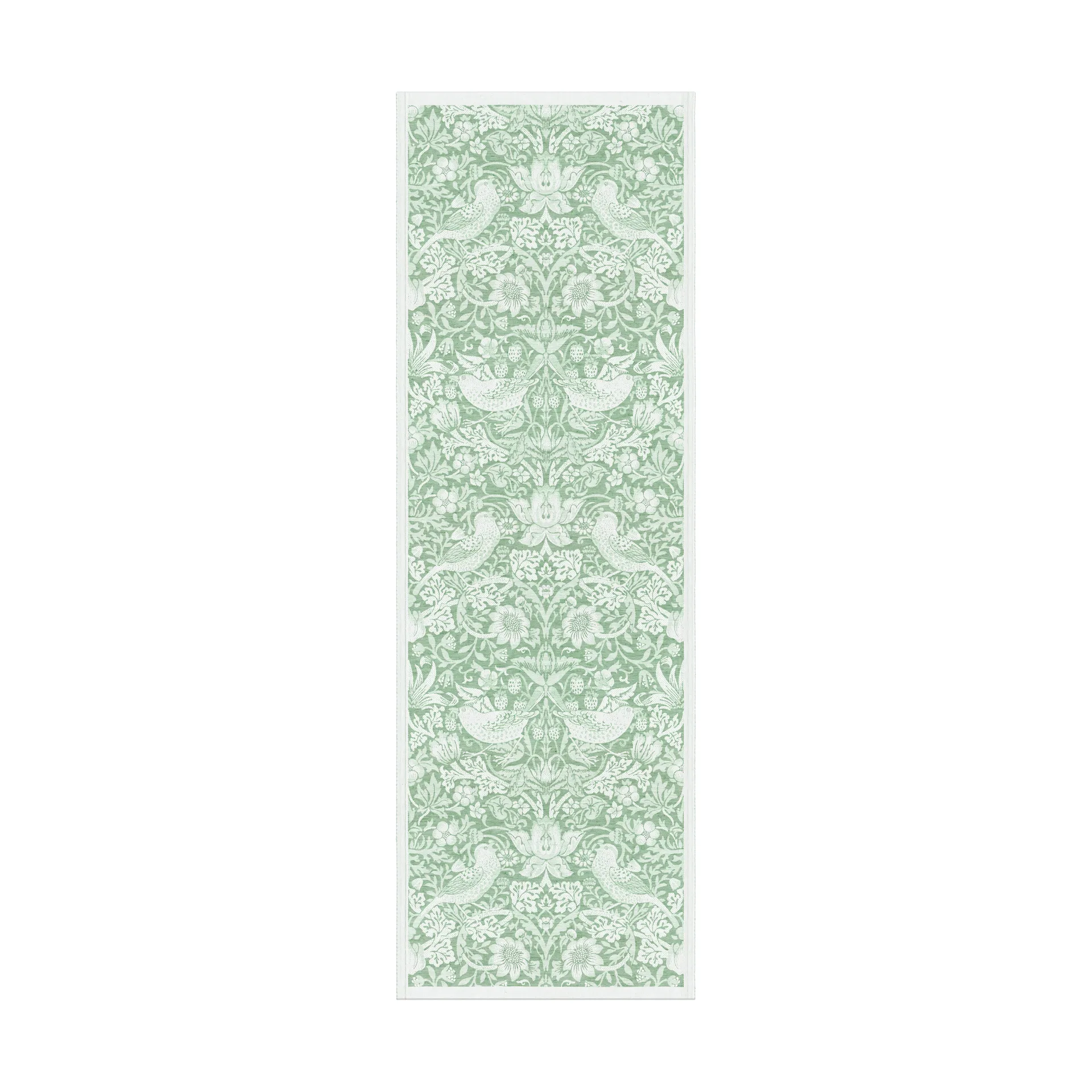 Strawberry Thief caminho de mesa 50x150 cm, Verde Ekelund Linneväveri