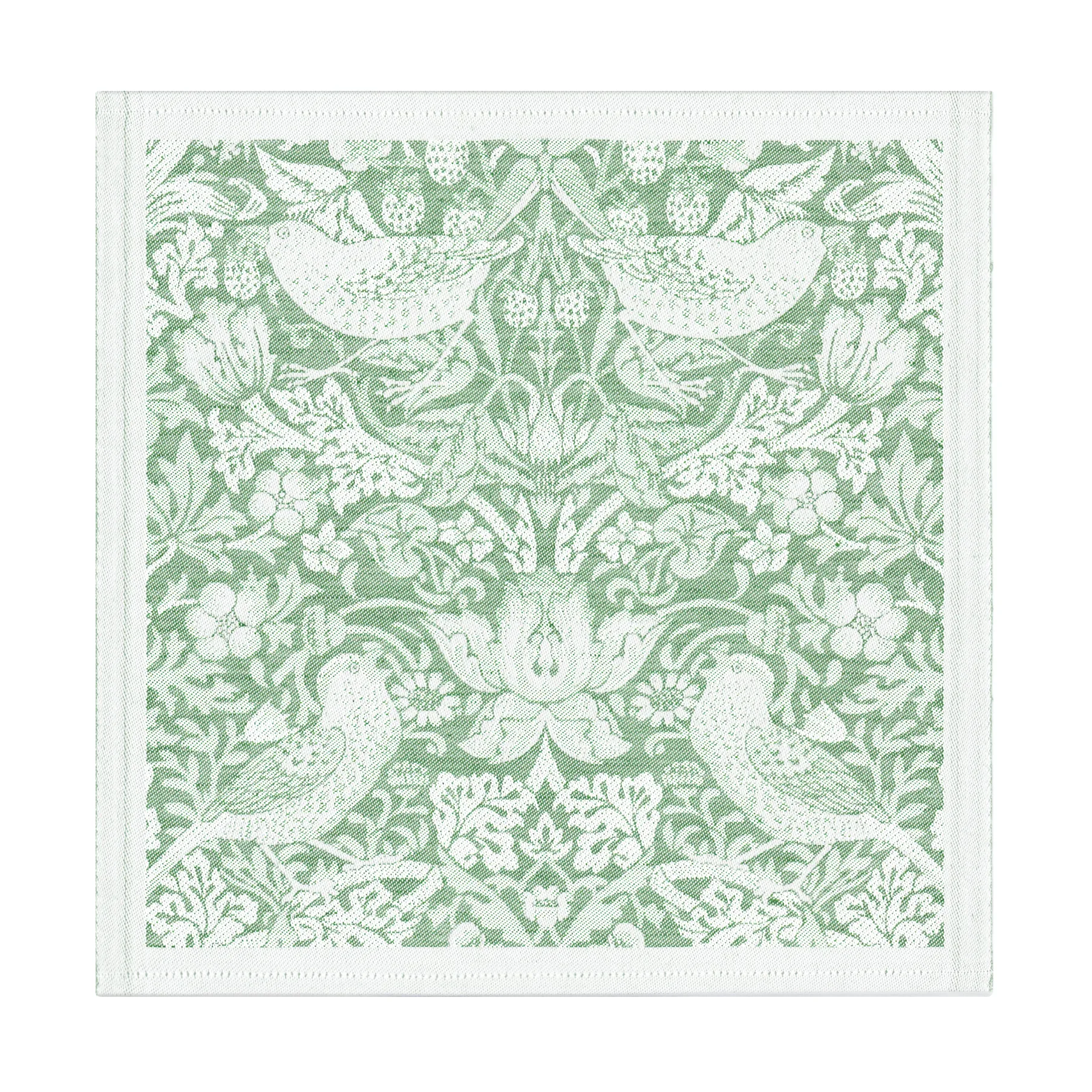  Strawberry Thief guardanapo de tecido 35x35 cm, Verde Ekelund Linneväveri