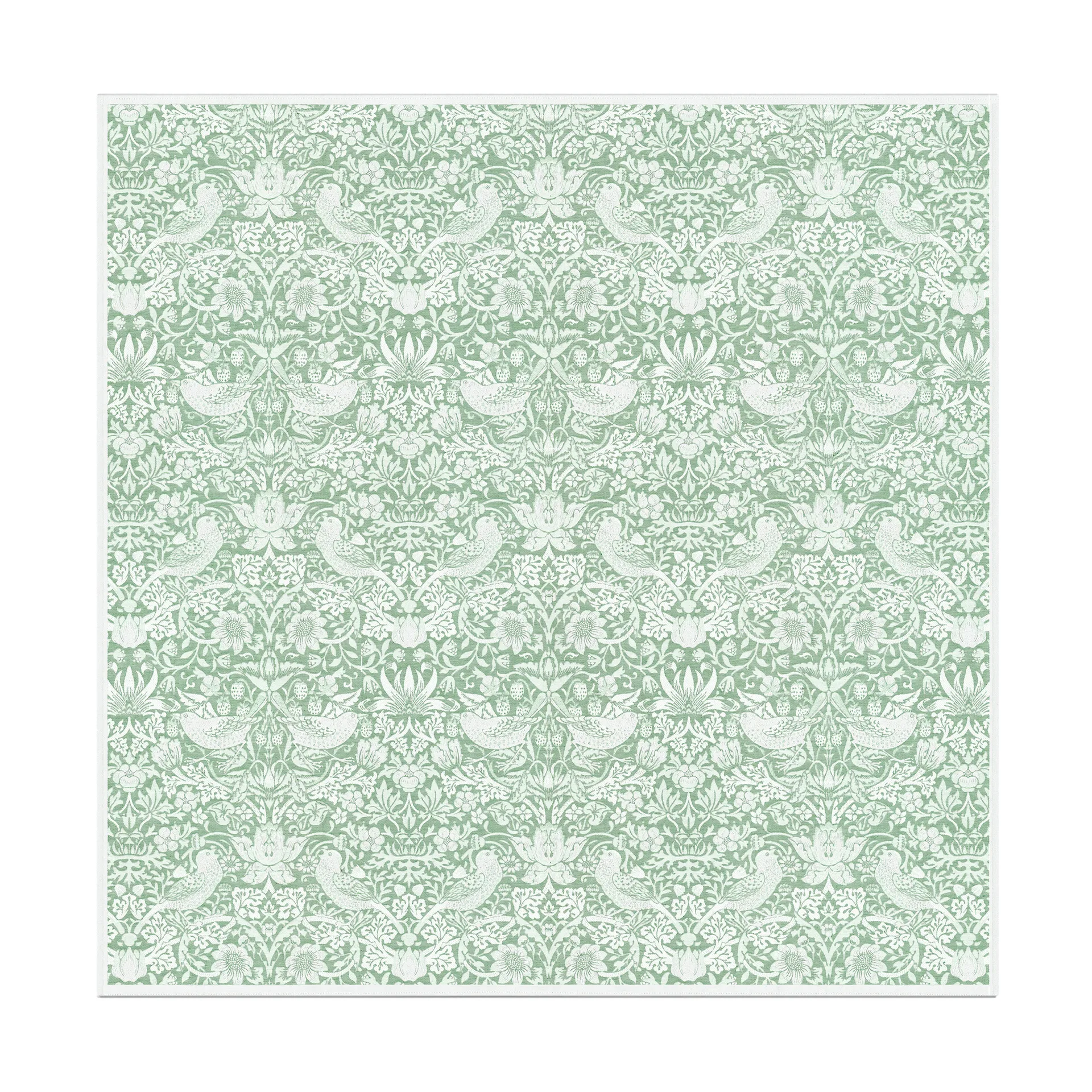 Strawberry Thief toalha de mesa 150x150 cm, Verde Ekelund Linneväveri