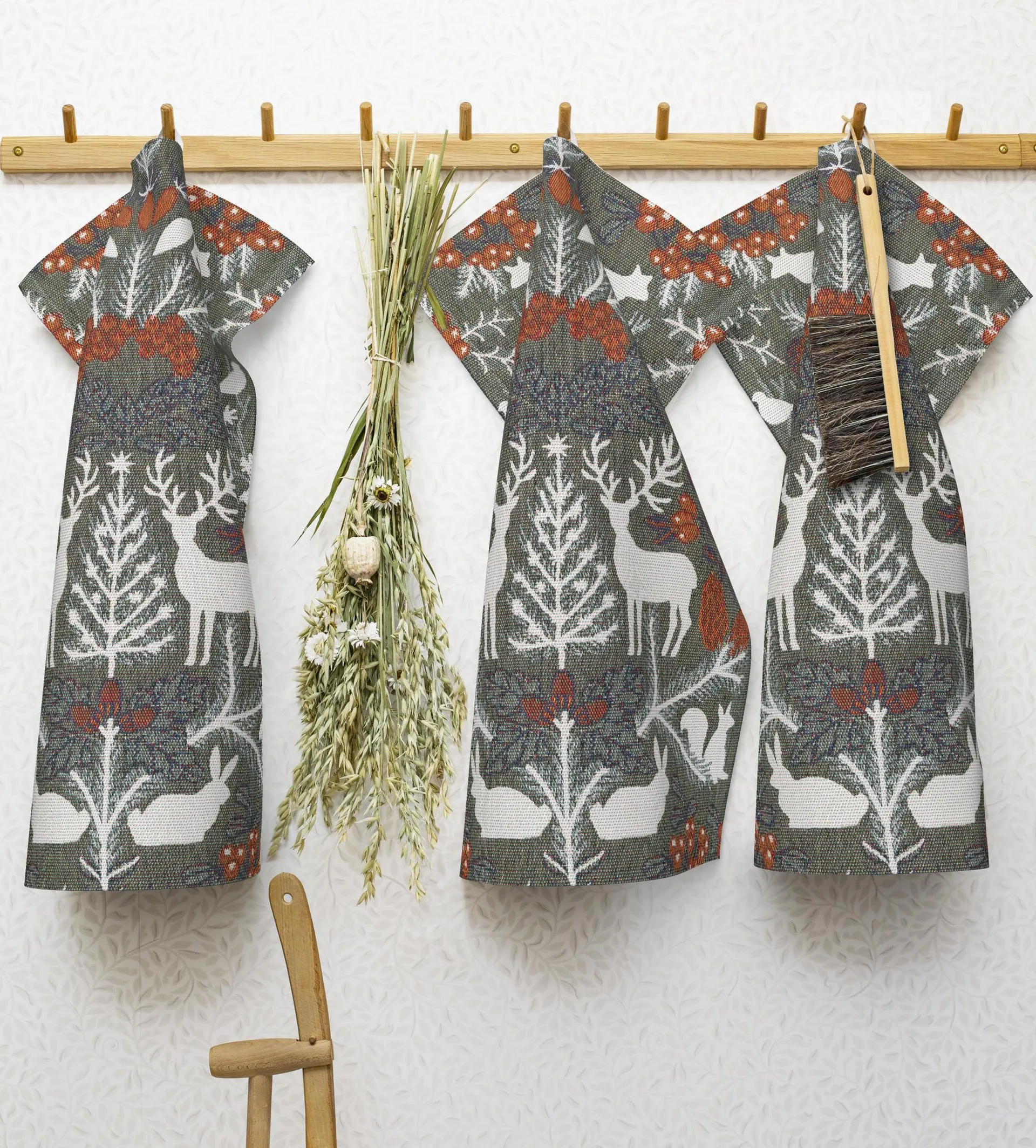 Toalha de cozinha Hjortnäs 35x50 cm, Cinza Ekelund Linneväveri