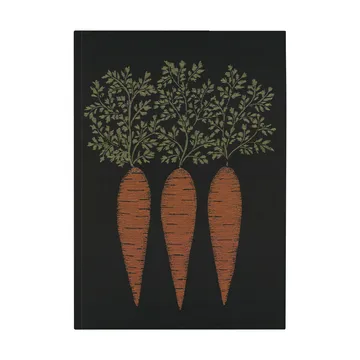 Toalha de cozinha Morot 48x70 cm - Preto-laranja - Ekelund Linneväveri