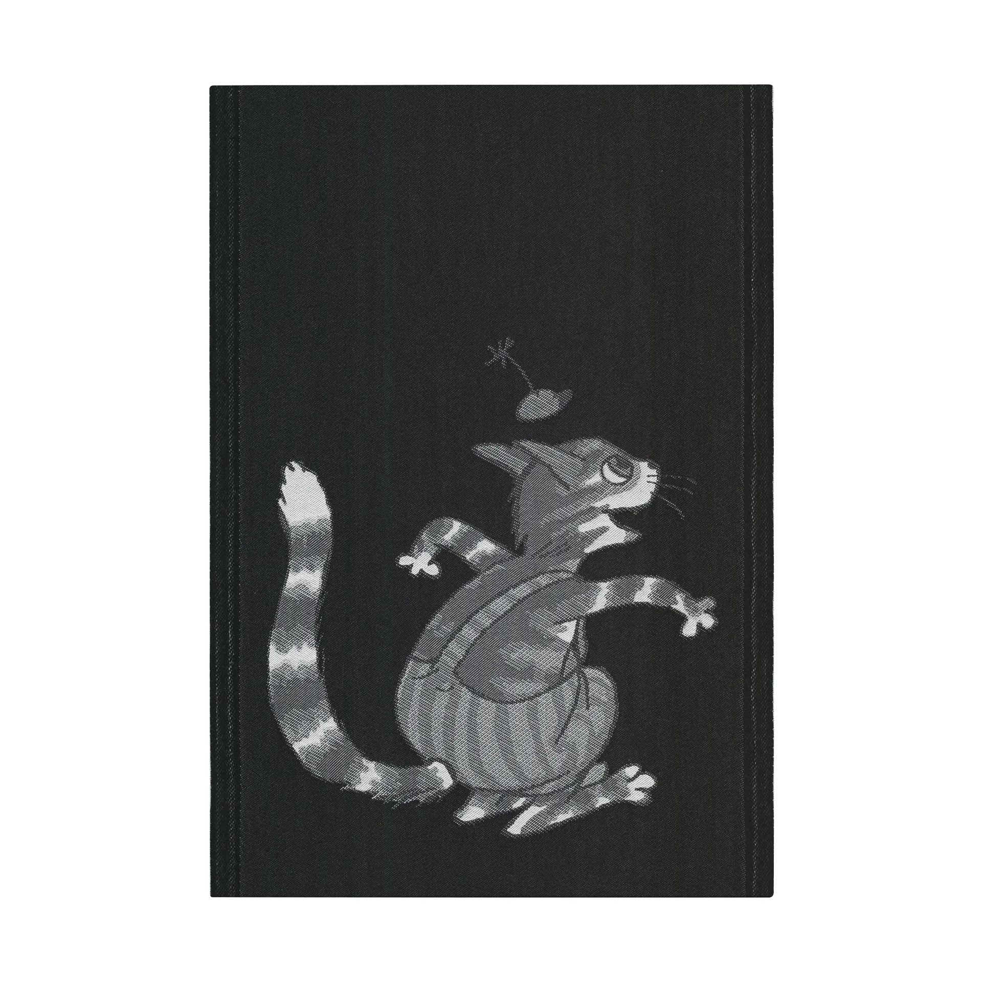 Toalha de cozinha Pettson & Findus preto-branco 35x50 cm, Travesso Ekelund Linneväveri