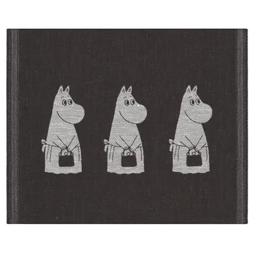 Toalha de louça Moominmamma 28x35 cm - preto - Ekelund Linneväveri