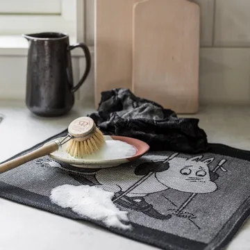 Toalha de louça Skiing 28x35 cm - preto - Ekelund Linneväveri