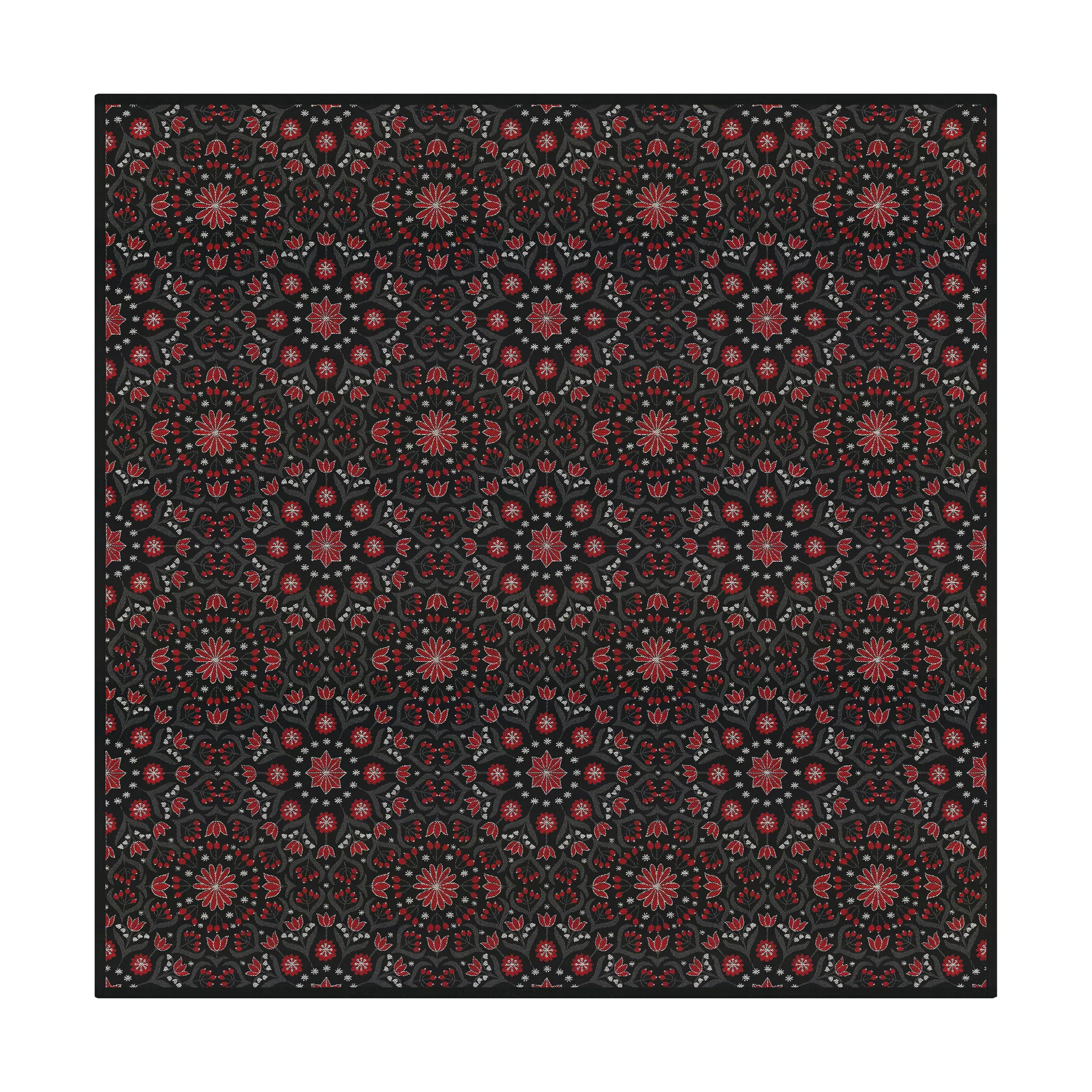 Toalha de mesa Bettys jul 145x145 cm, Vermelho-preto Ekelund Linneväveri