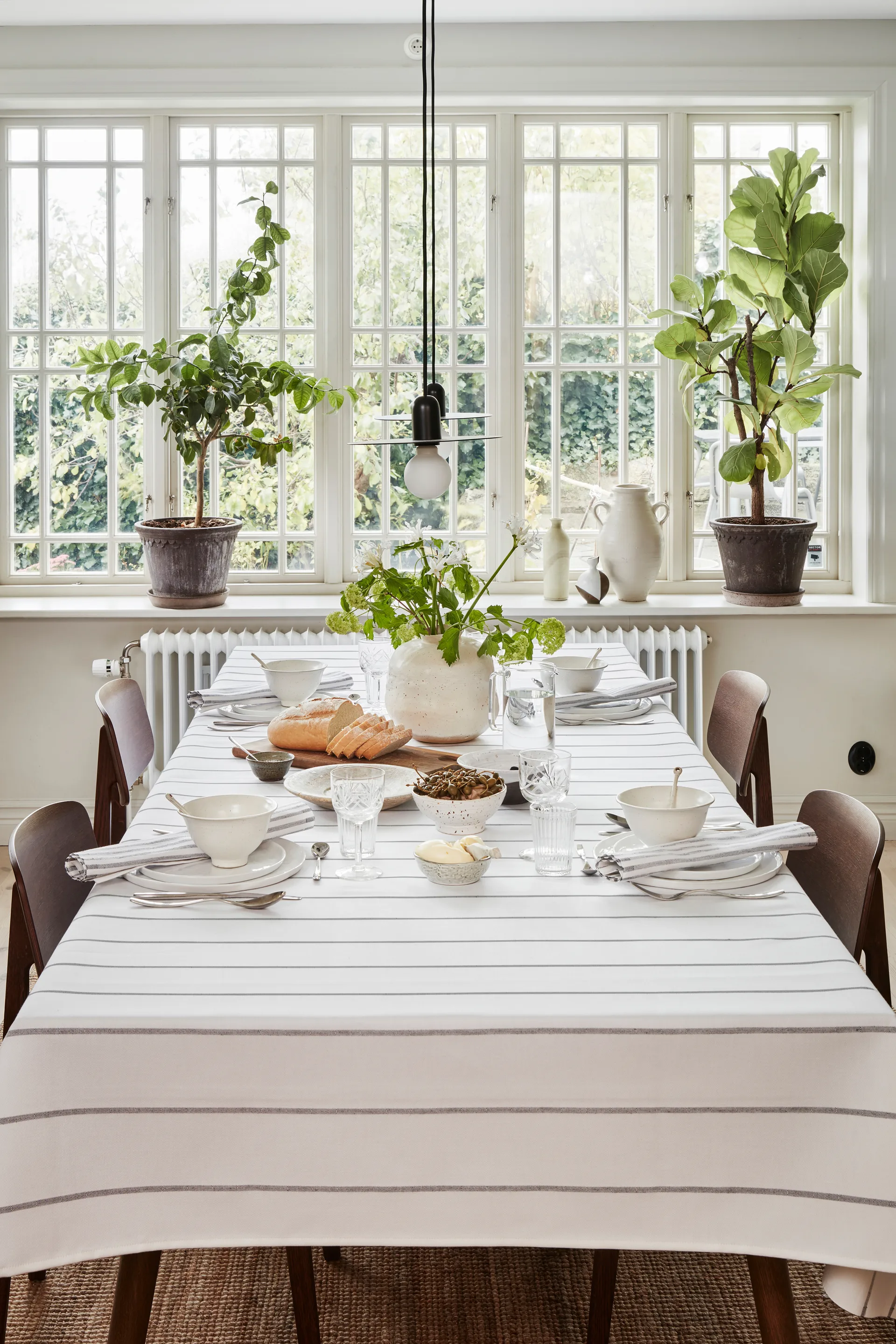 Toalha de mesa cinza Tvärs, 150x210 cm Ekelund Linneväveri