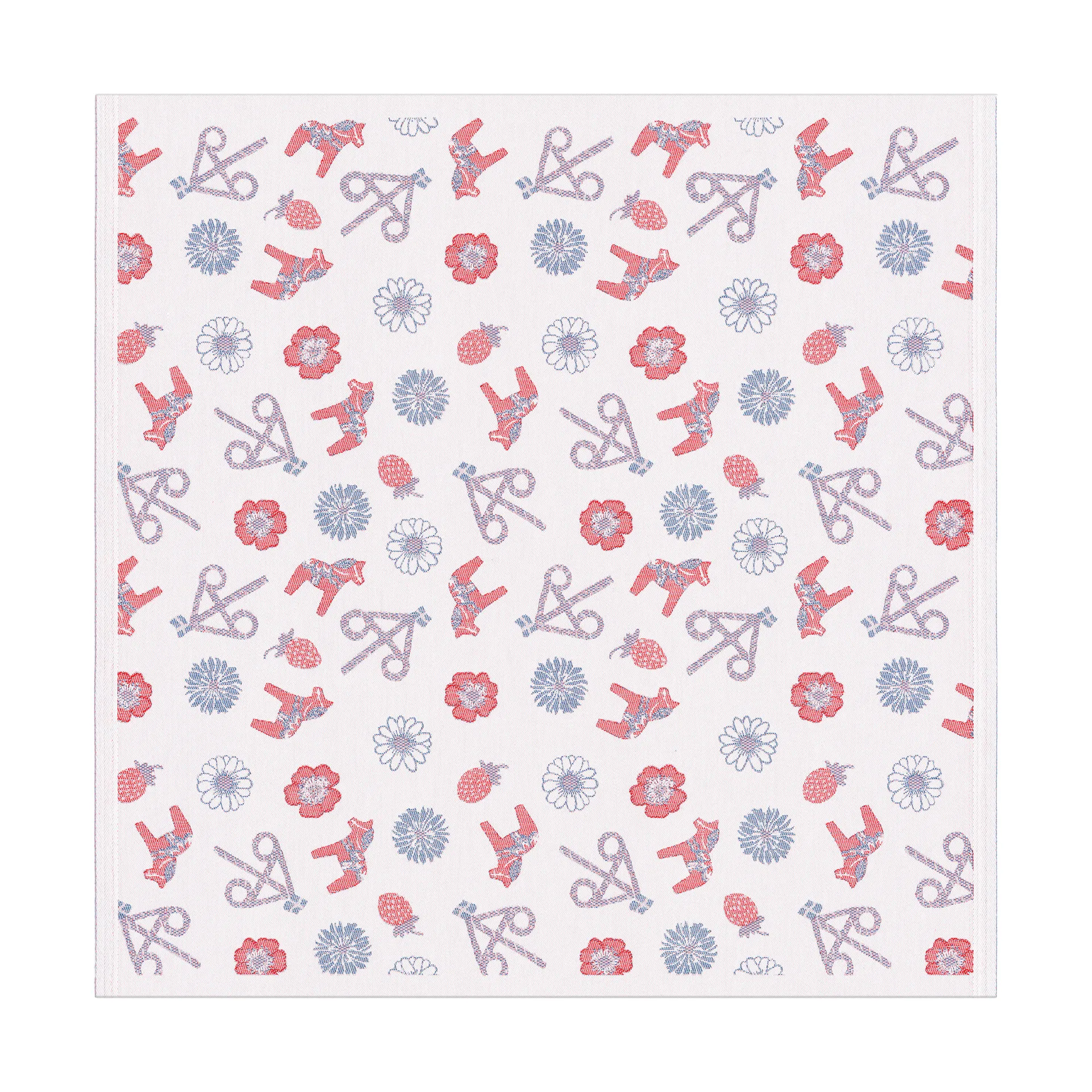 Toalha de mesa Dalasommar 75x75 cm, Azul Ekelund Linneväveri