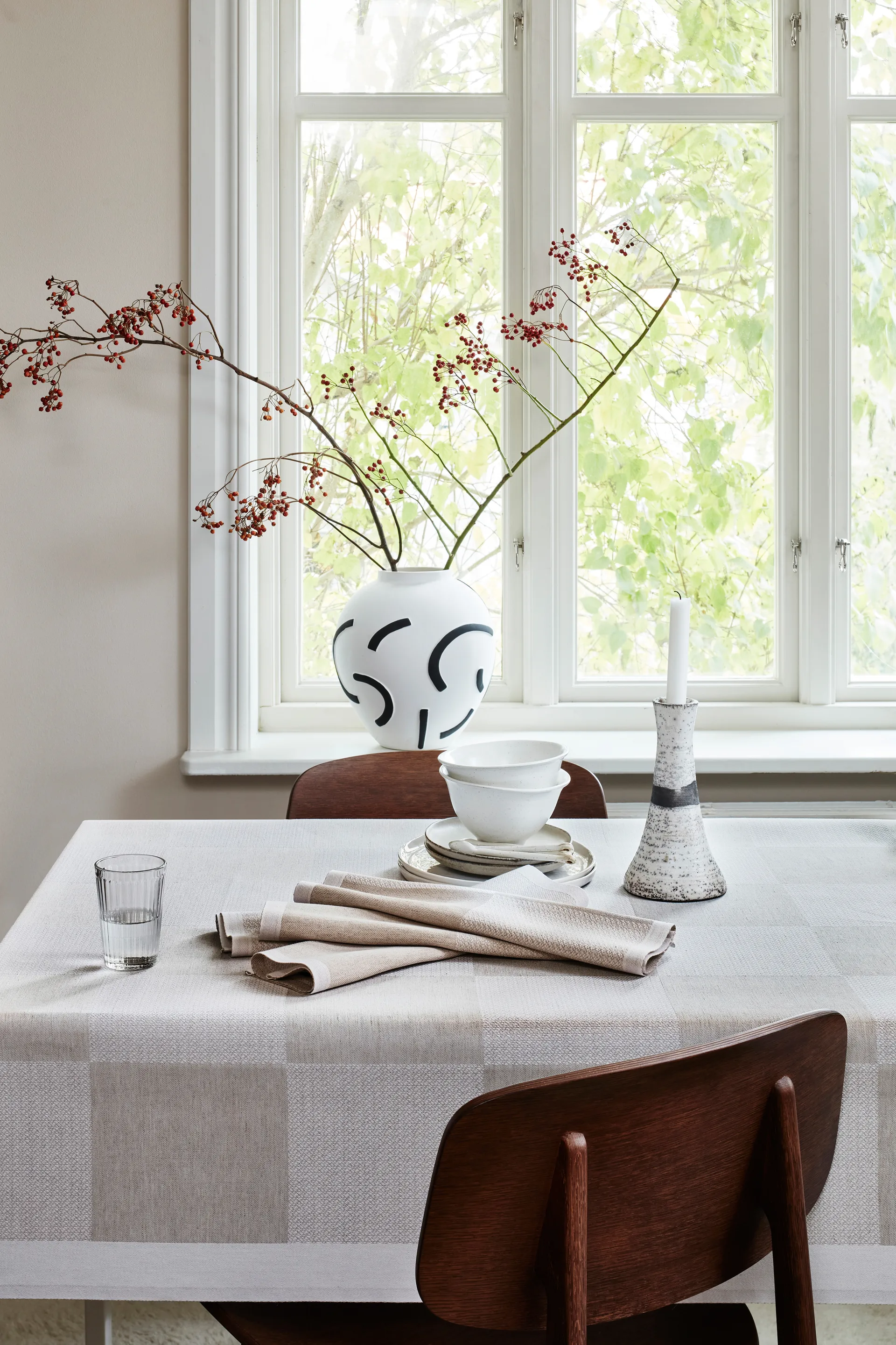 Toalha de mesa Ruta, tecido cru, 150x250 cm Ekelund Linneväveri