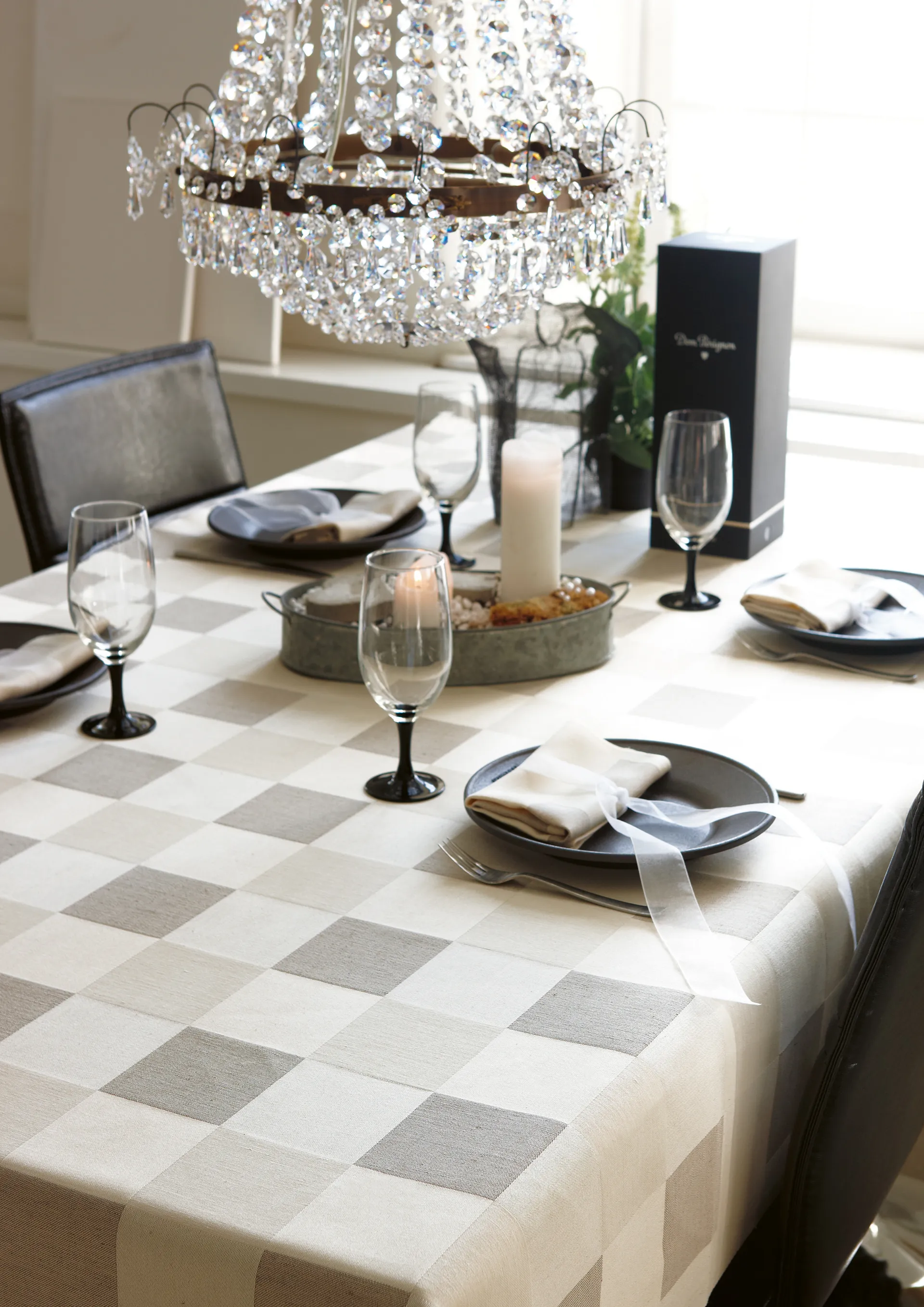 Toalha de mesa Xadrez, 150x250 cm Ekelund Linneväveri