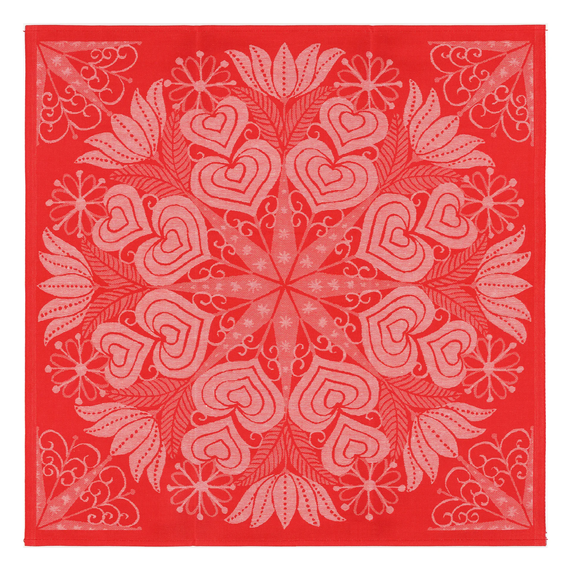 Toalha Hjärtbo 80x80 xm, Vermelho Ekelund Linneväveri