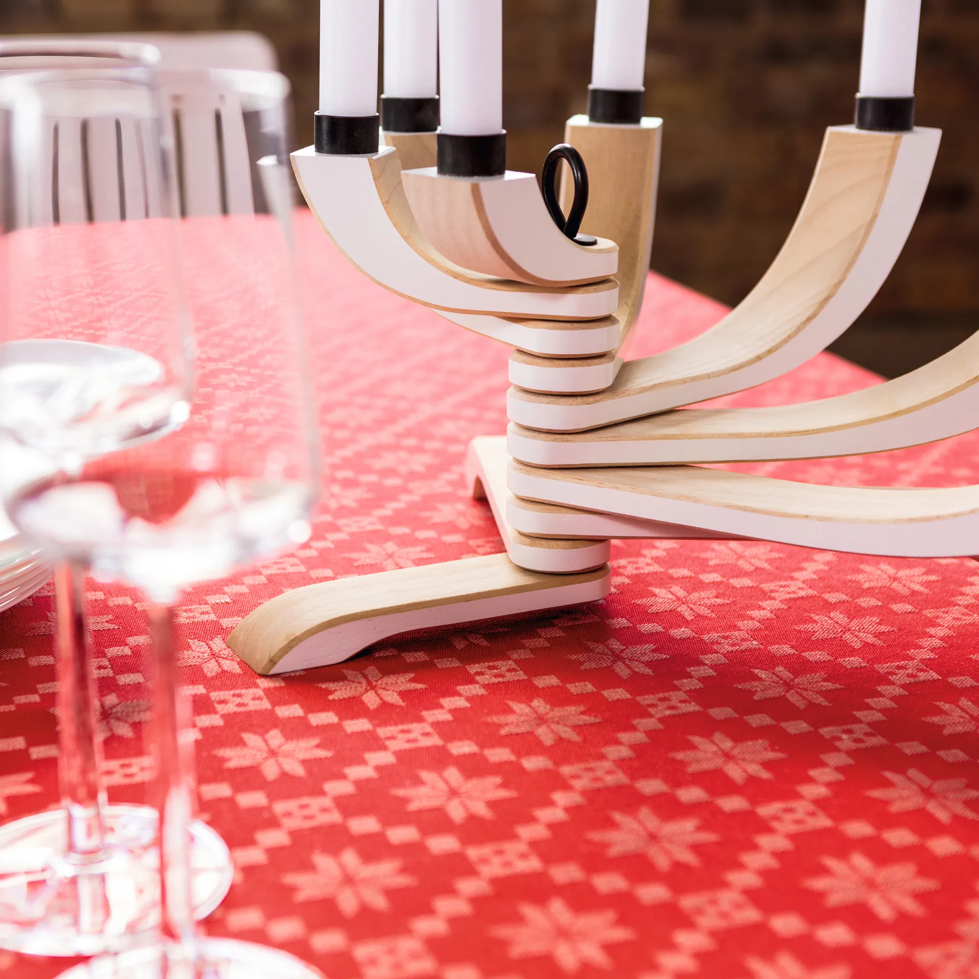 Toalha Rosa de oito folhas, 150x150 cm Ekelund Linneväveri