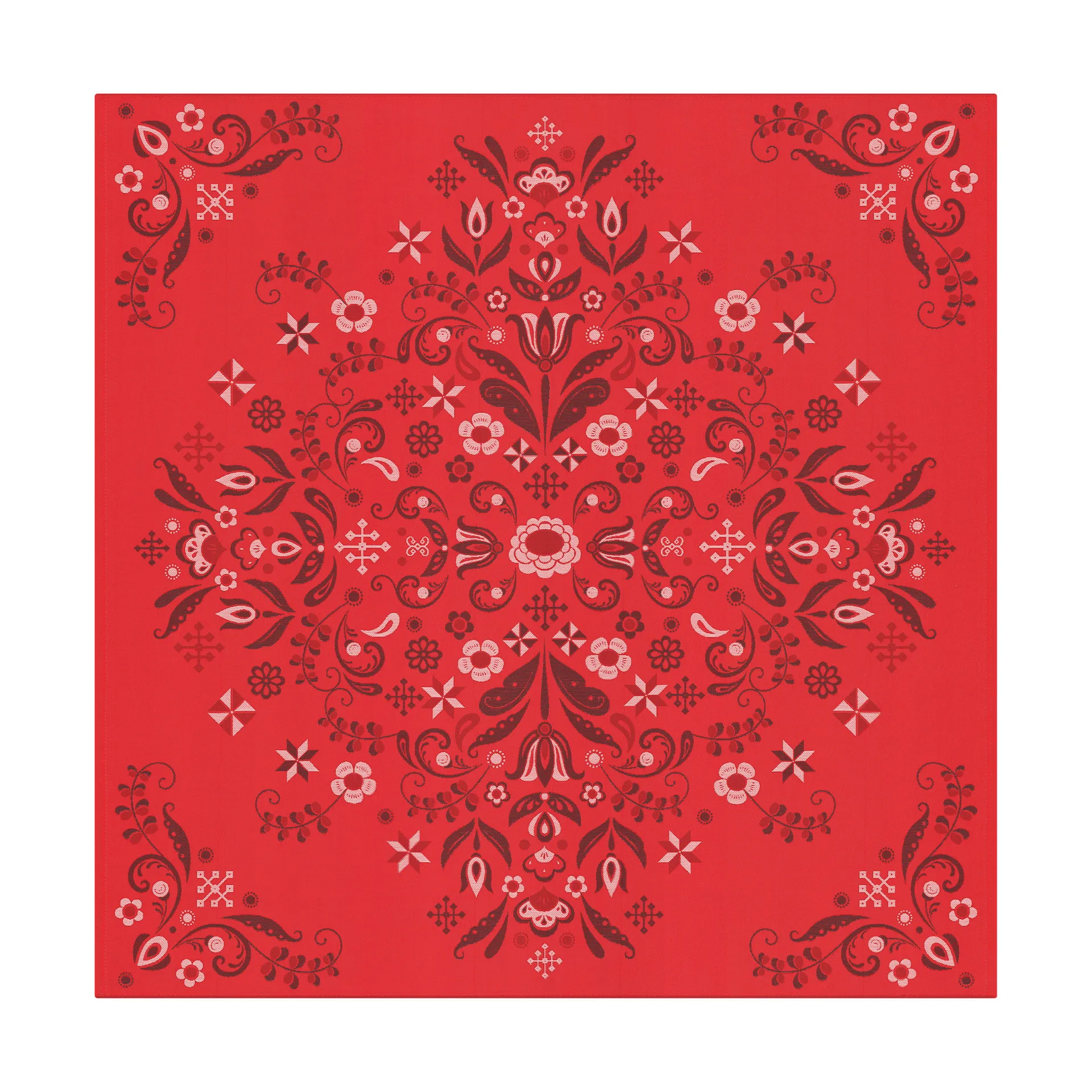 Torplyckan taolha de mesa 145x145 cm, Vermelho Ekelund Linneväveri