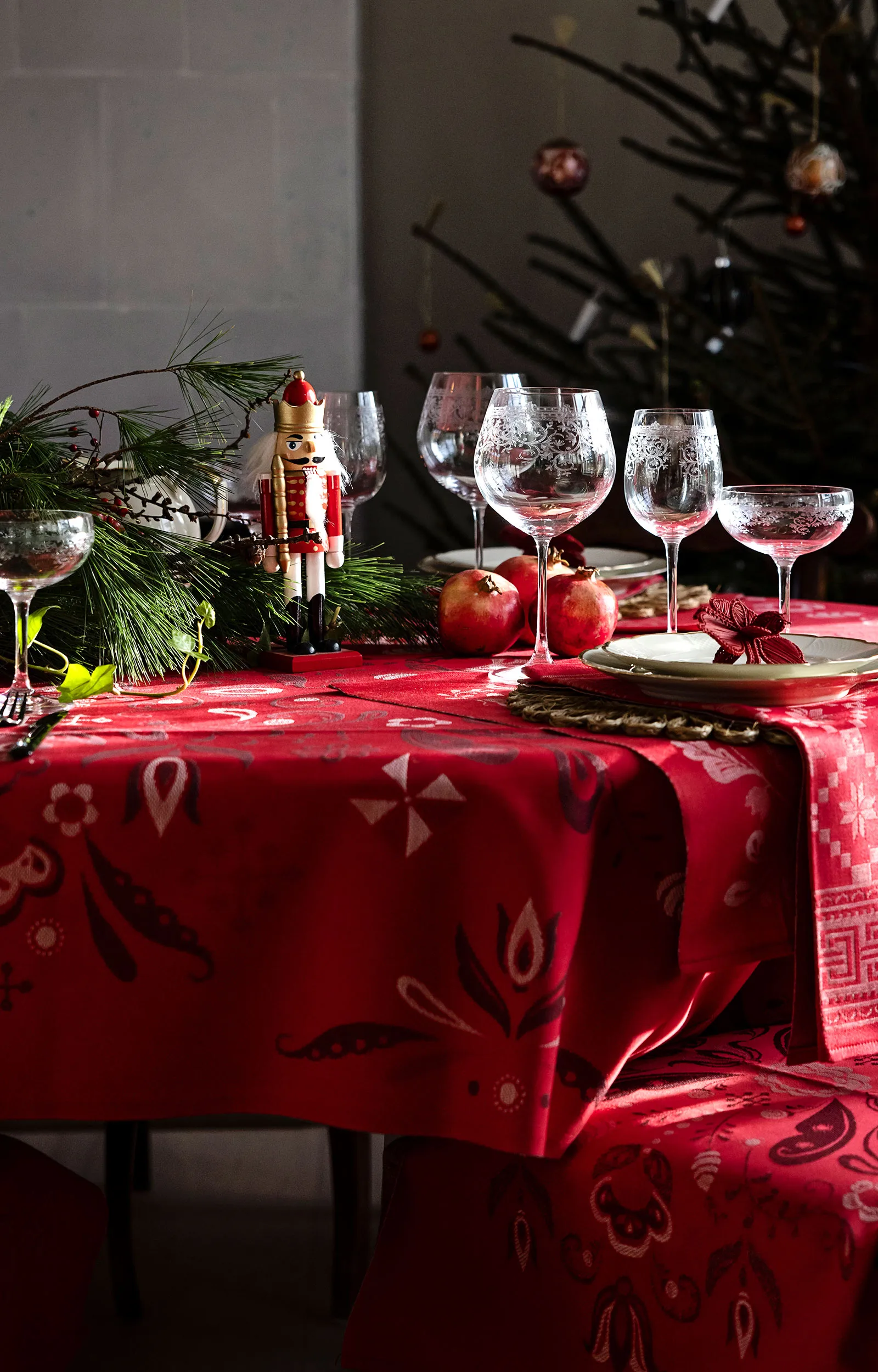 Torplyckan taolha de mesa 145x250 cm, Vermelho Ekelund Linneväveri