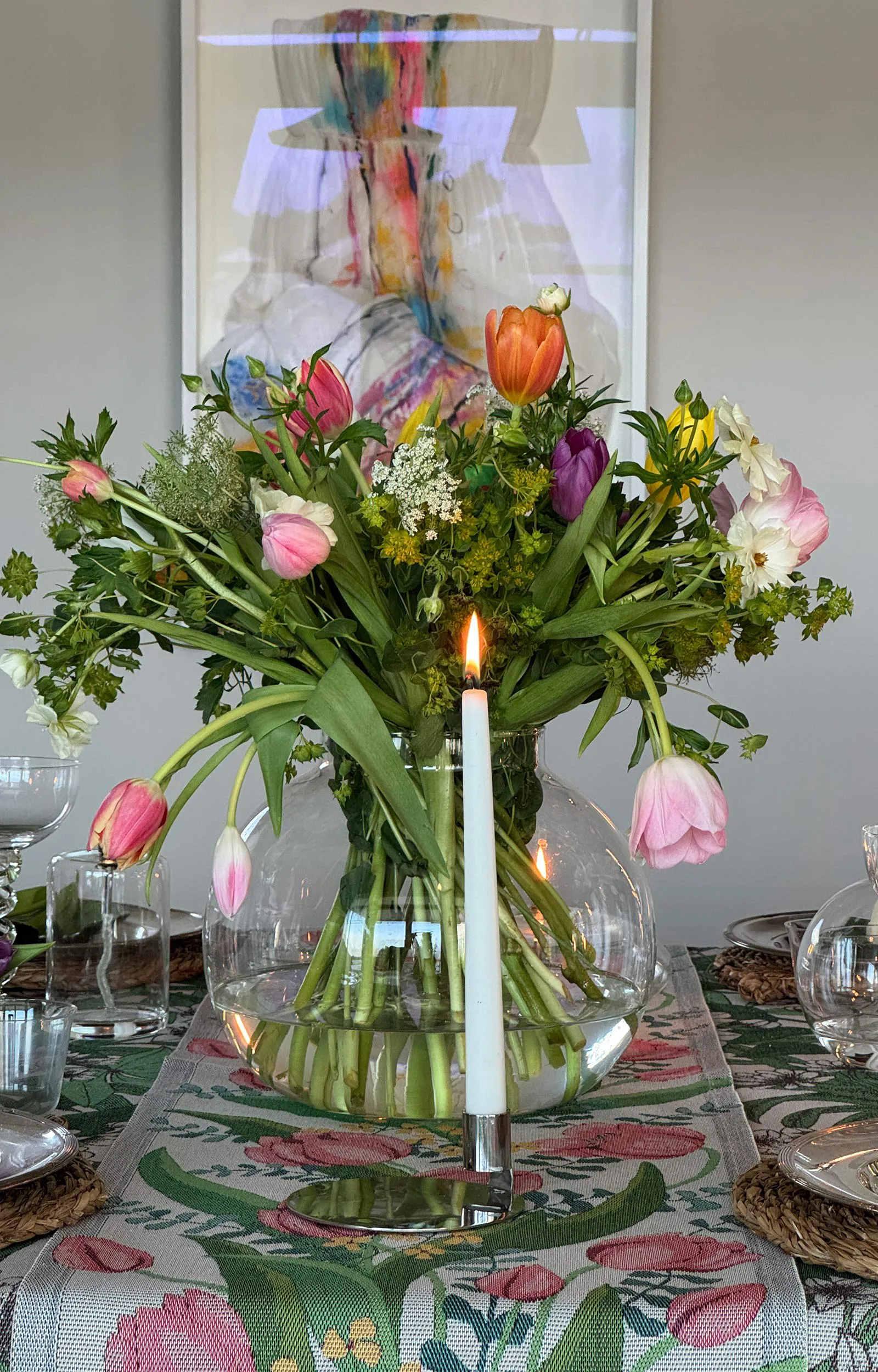 Tulpanlund pano de cozinha 35x50 cm, Multicolor Ekelund Linneväveri