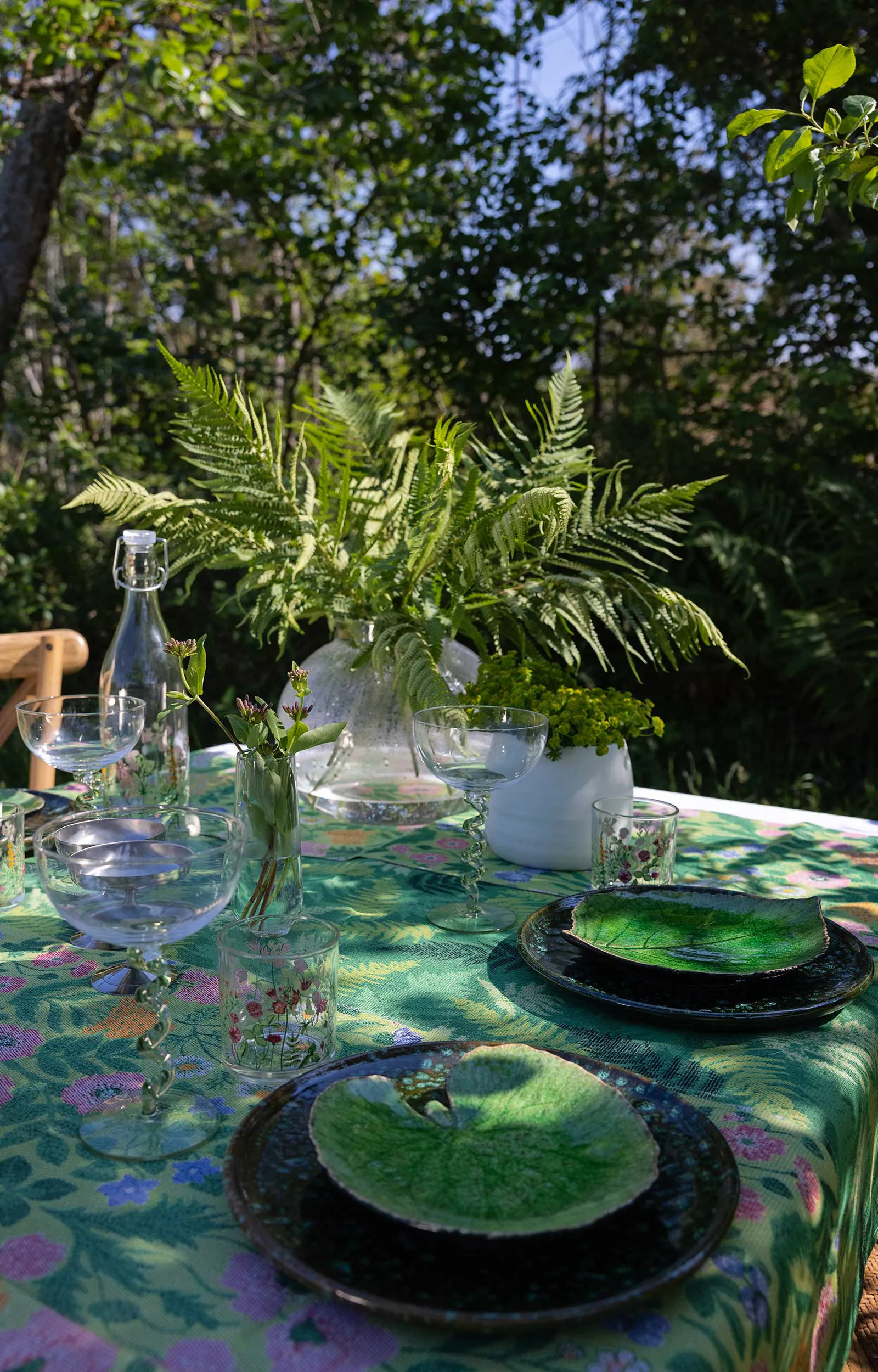 Vildblommor pano de cozinha 35x50 cm, Verde Ekelund Linneväveri