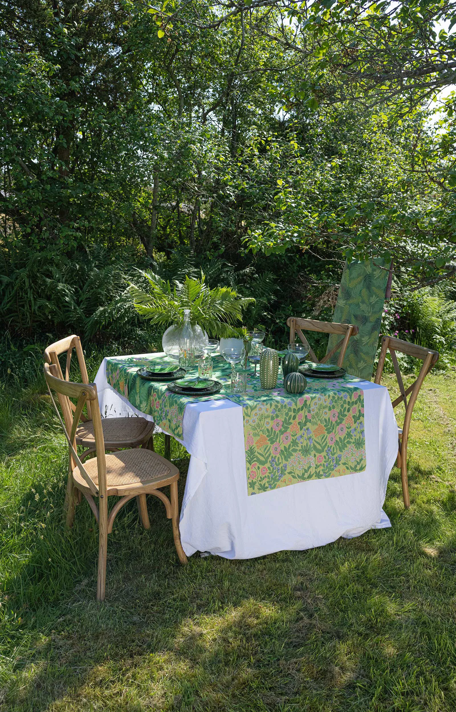 Vildblommor pano de cozinha 35x50 cm, Verde Ekelund Linneväveri