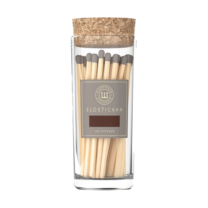 Caixa de fósforos Stora Eldstickan com 100 fósforos - Grande cinza - Eldstickan