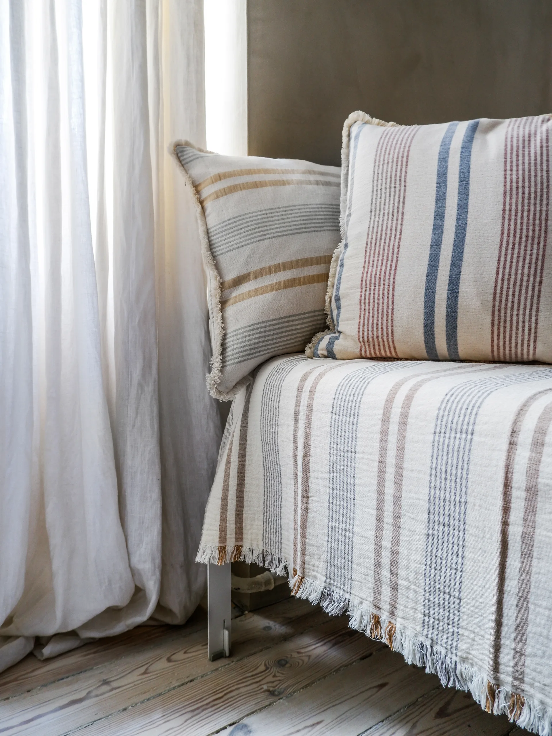 Capa de almofada Iris 50x50 cm, Azul-vermelho ferrugem Elvang Denmark