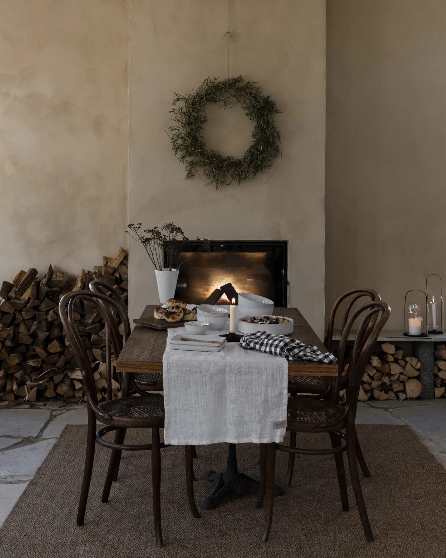 Caminho de mesa Ernst 45x150 cm, Branco ERNST