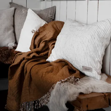 Capa de almofada Ernst 50x60 cm riscas - White-black - ERNST