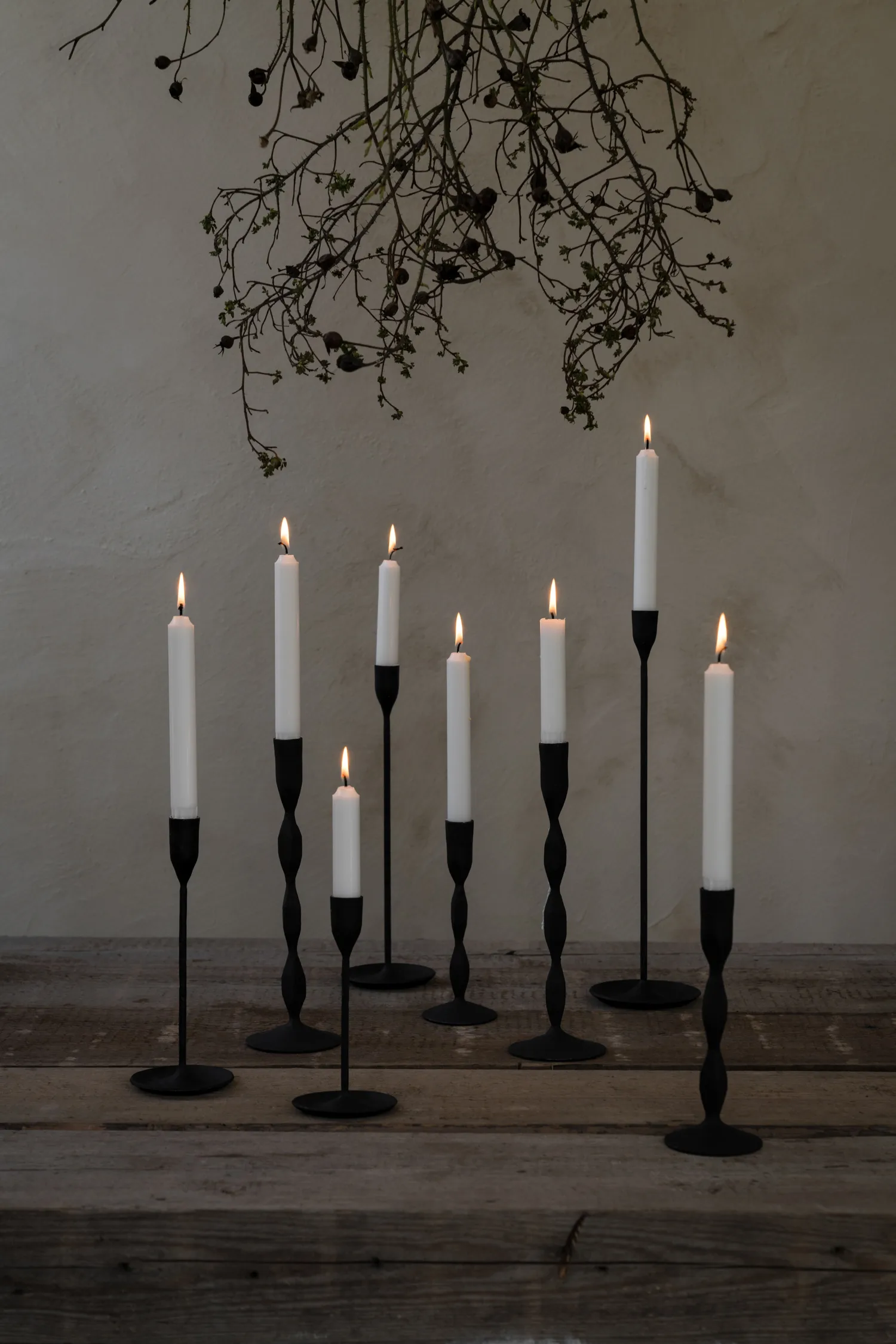Castiçal Ernst em metal preto, 41 cm ERNST