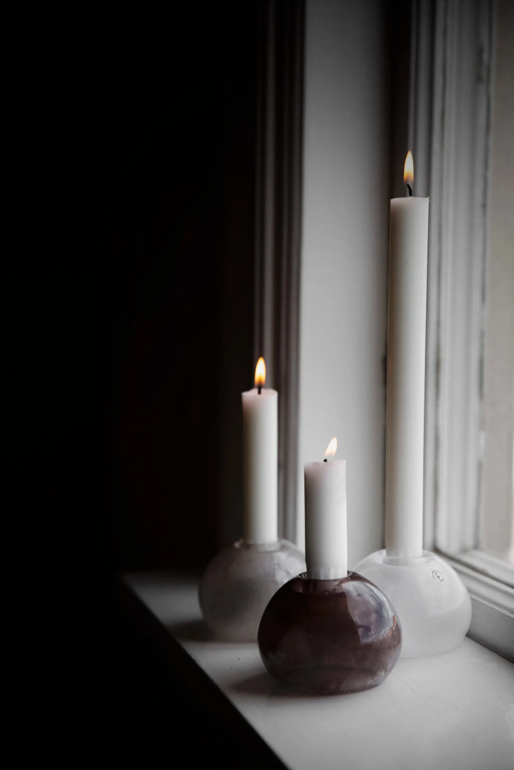 Castiçal Ernst vidro Ø9 cm , Branco  ERNST