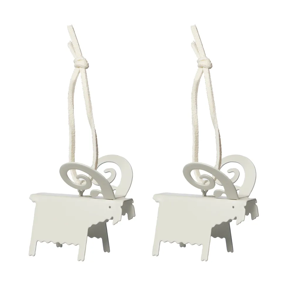 Enfeite de Natal Ernst cabra, 2 un., Branco 5 cm ERNST