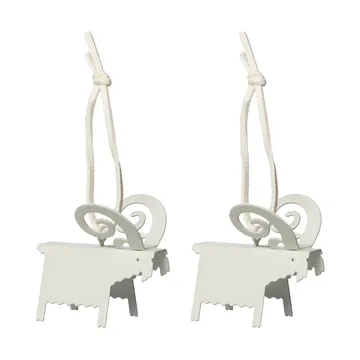 Enfeite de Natal Ernst cabra, 2 un. - Branco 5 cm - ERNST