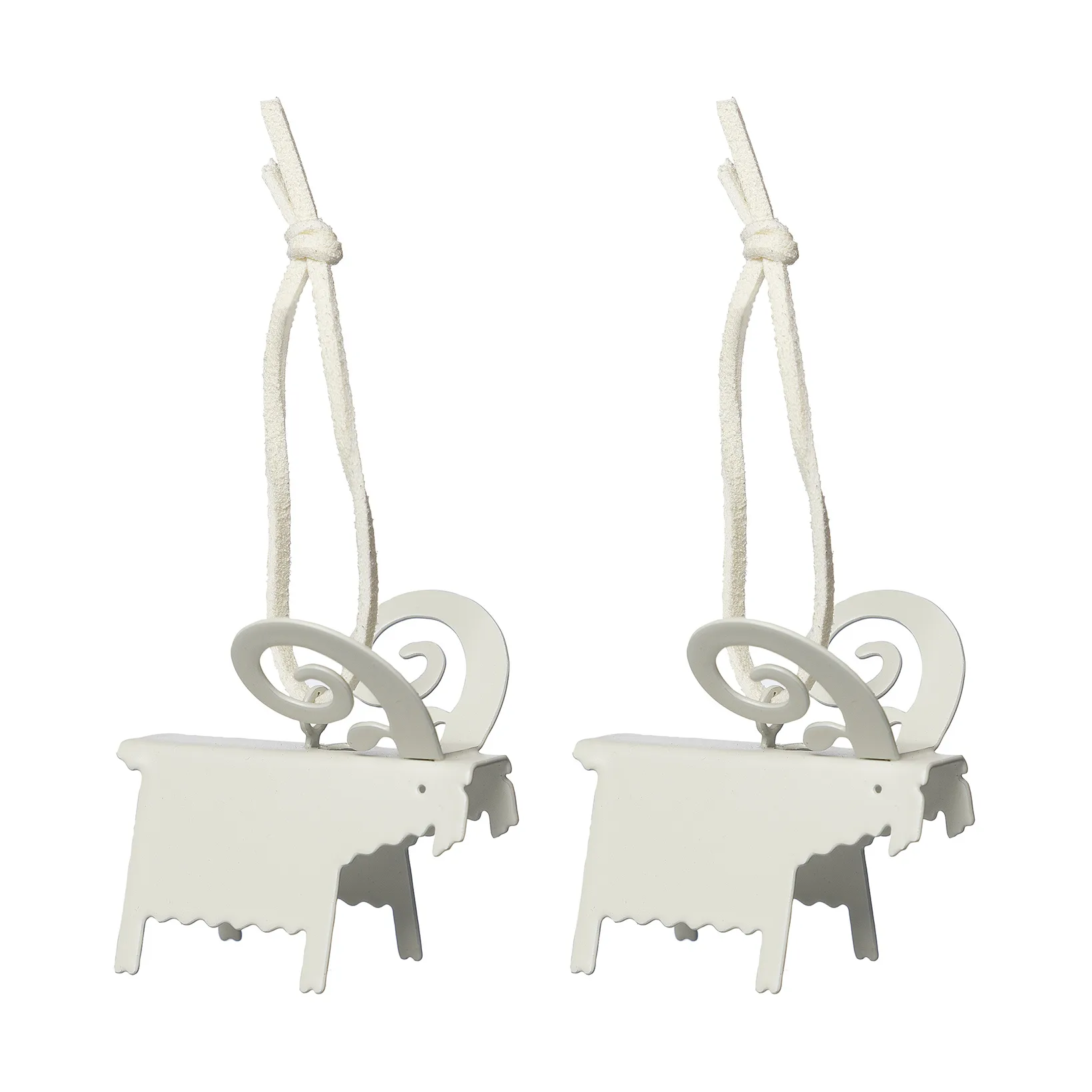 Enfeite de Natal Ernst cabra, 2 un., Branco 7 cm ERNST