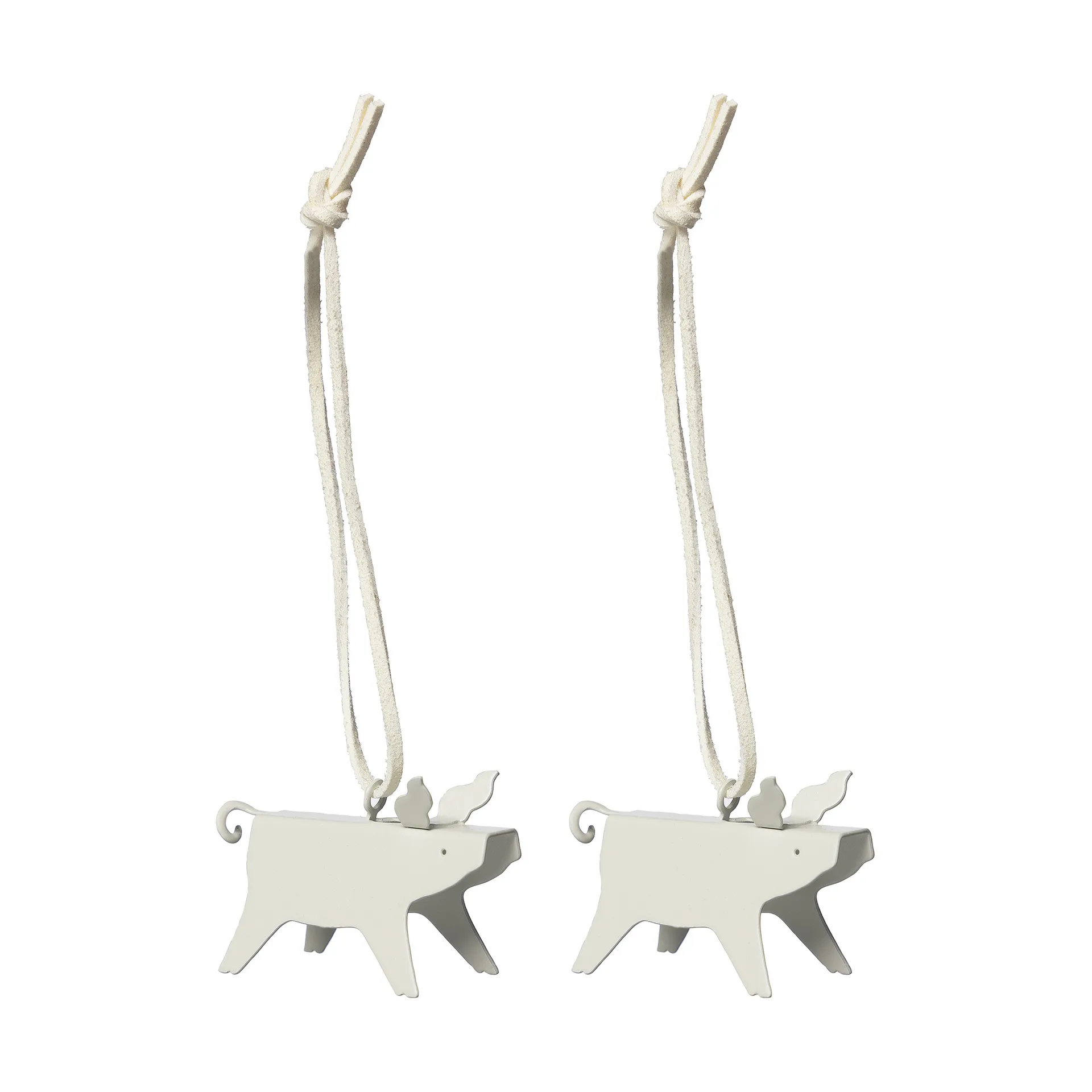 Enfeite de Natal Ernst porco, 2 un., Branco 7 cm ERNST