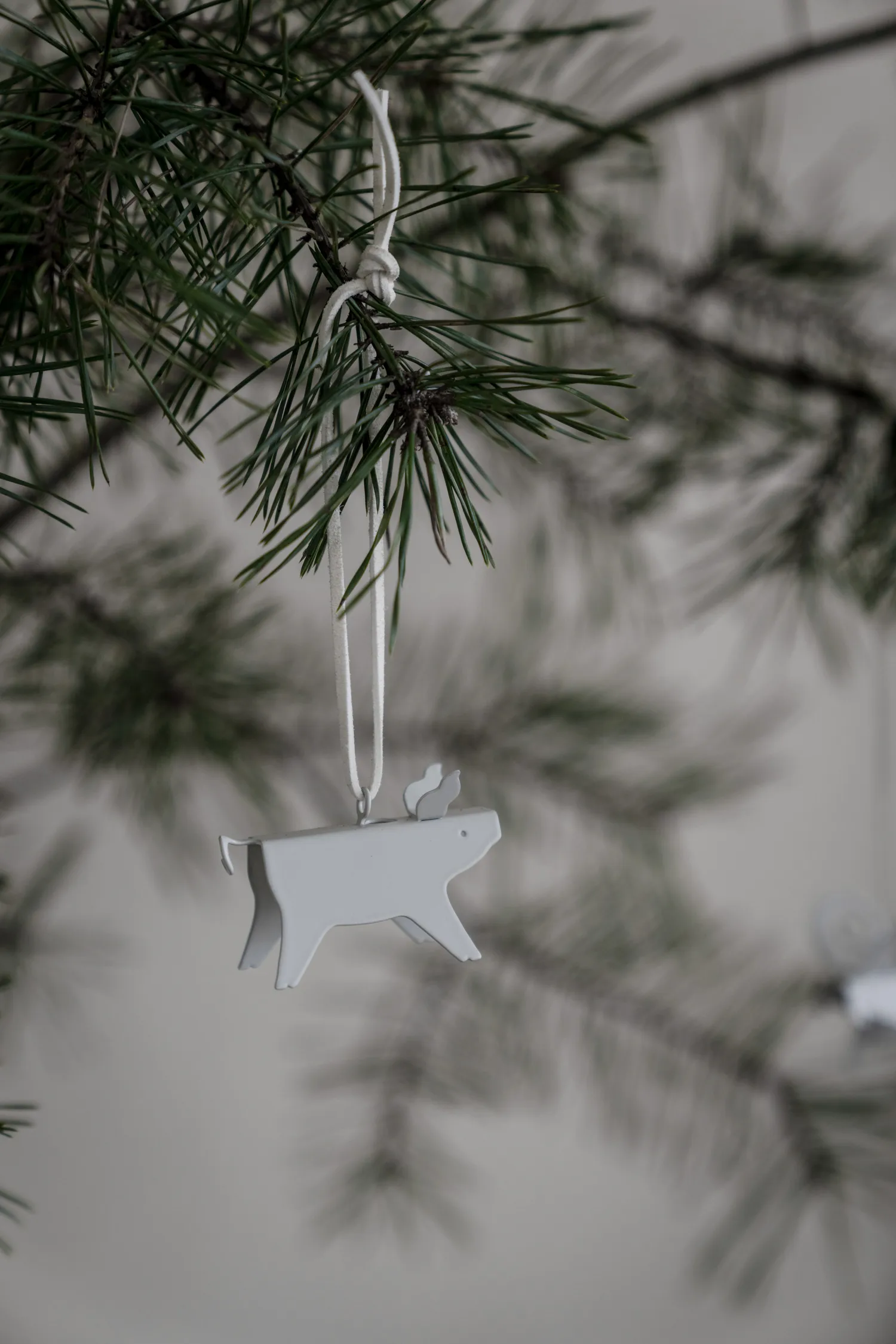 Enfeite de Natal Ernst porco, 2 un., Branco 7 cm ERNST