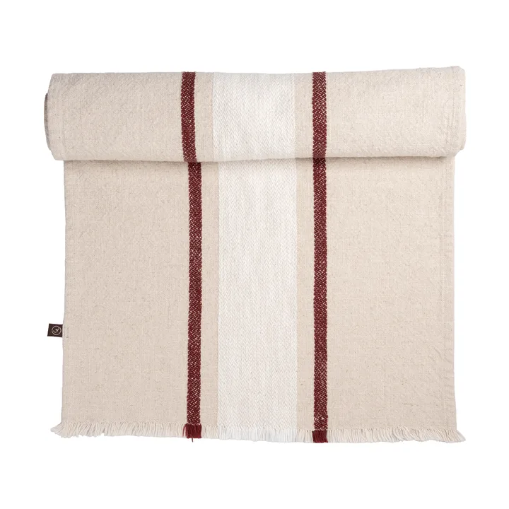 Ernst caminho de mesa - Natural-branco-vermelho, 45x150 cm - ERNST