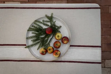 Ernst caminho de mesa - Natural-branco-vermelho, 45x150 cm - ERNST