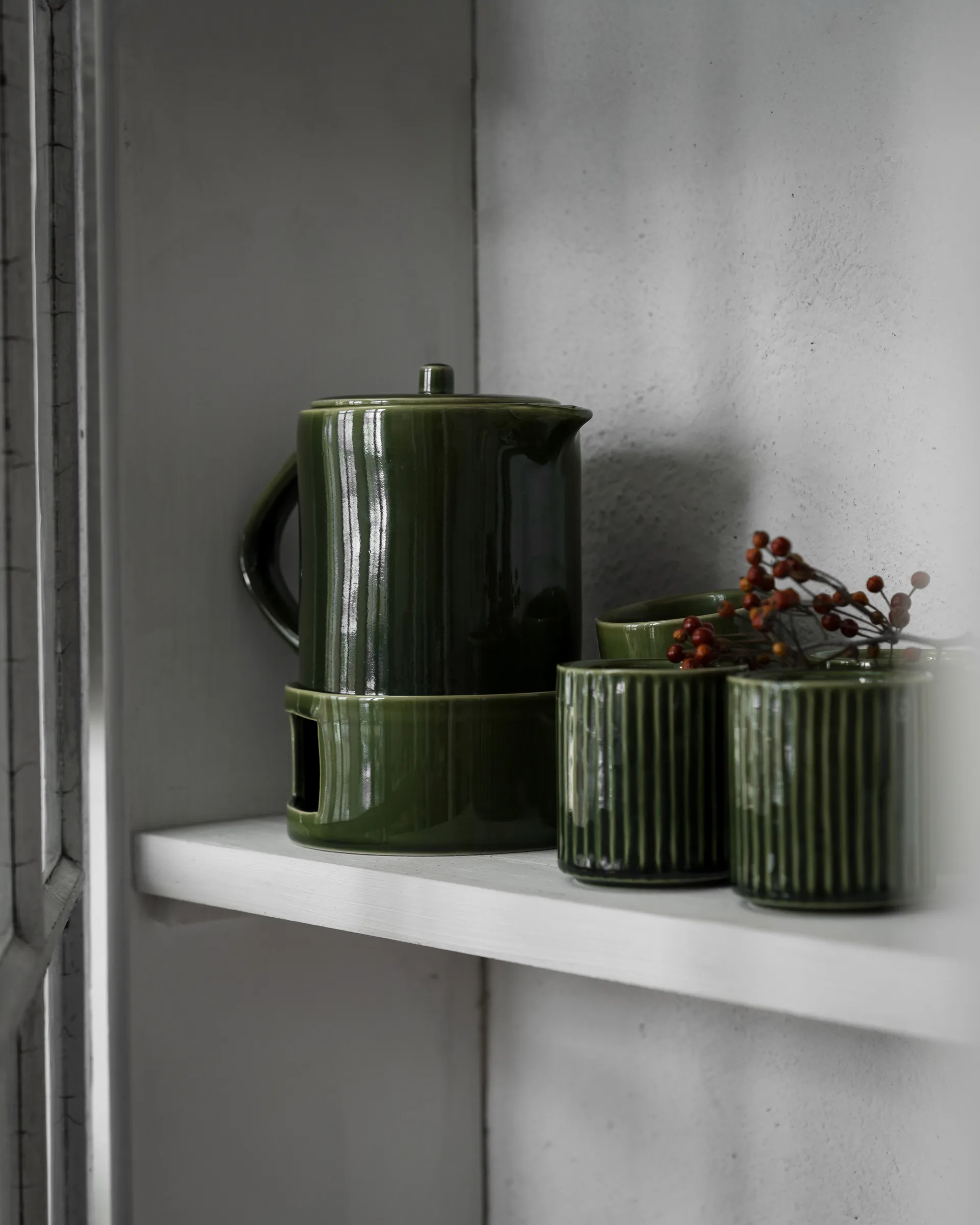 Ernst caneca sem asa estriada 19 cl, Verde ERNST