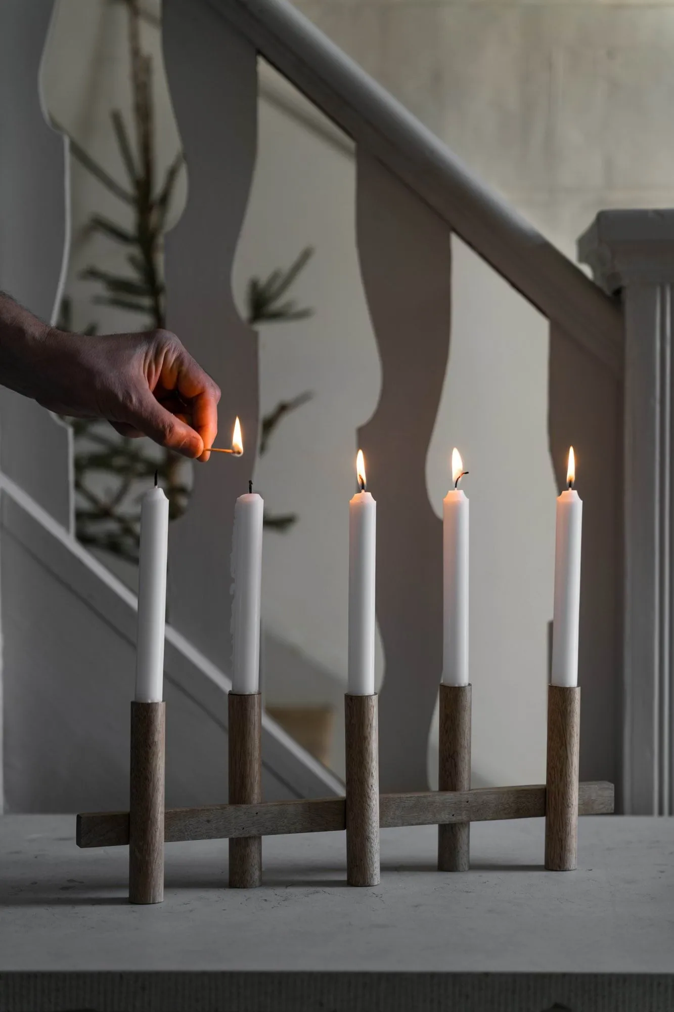 Ernst castiçal 5 velas, Madeira clara ERNST